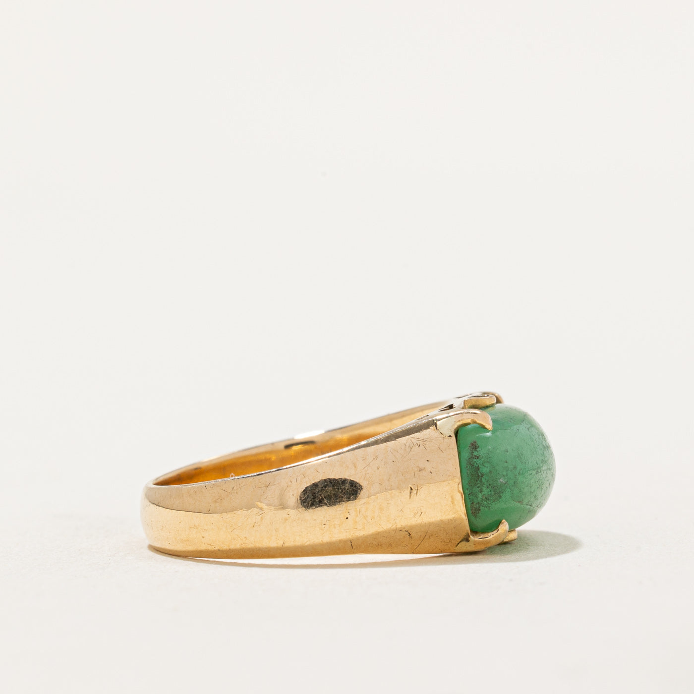 East West Cabochon Jade Cocktail Ring | 4.50ct | SZ 7.75