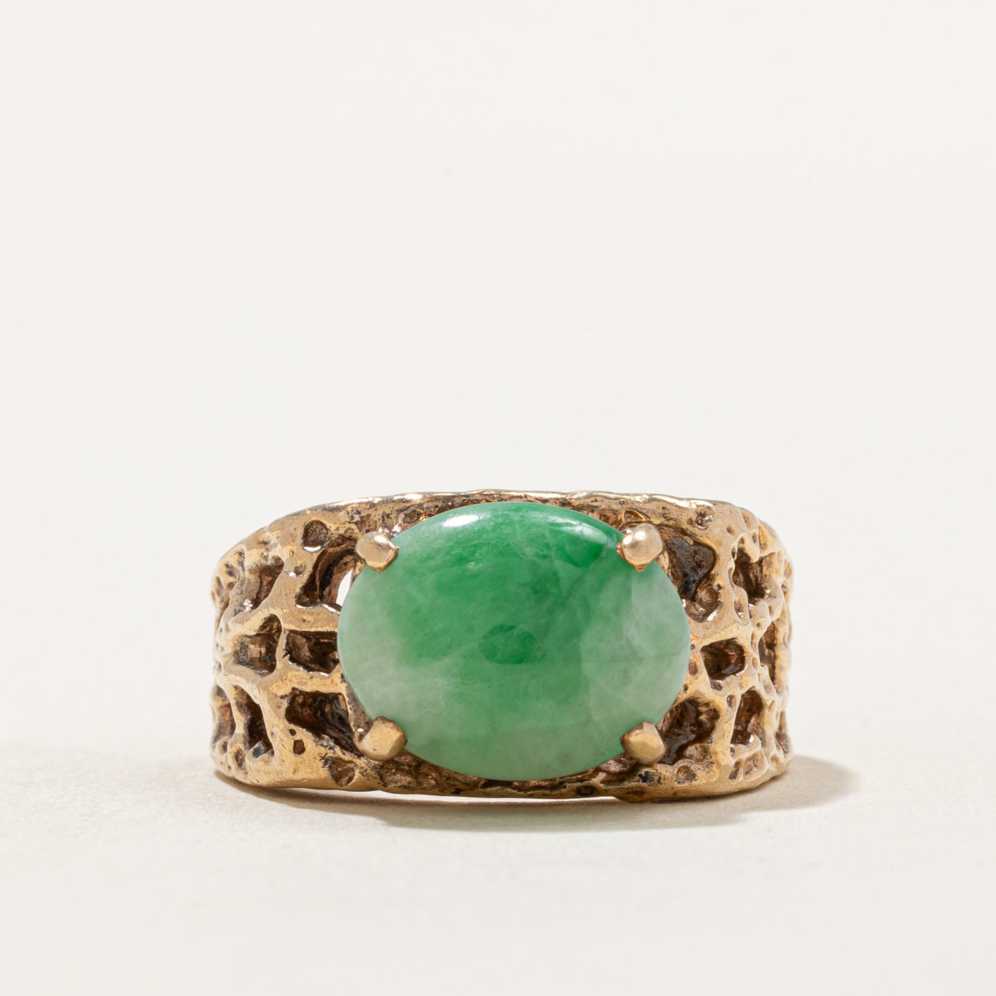 Jade Openwork Cocktail Ring | 4.40ct | SZ 7.5