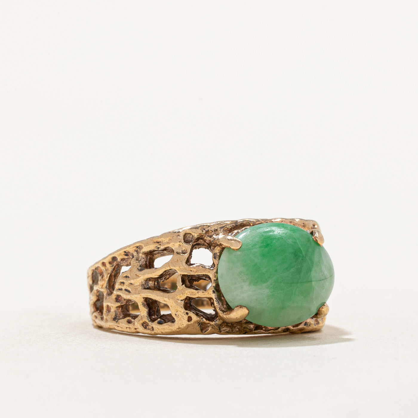 Jade Openwork Cocktail Ring | 4.40ct | SZ 7.5