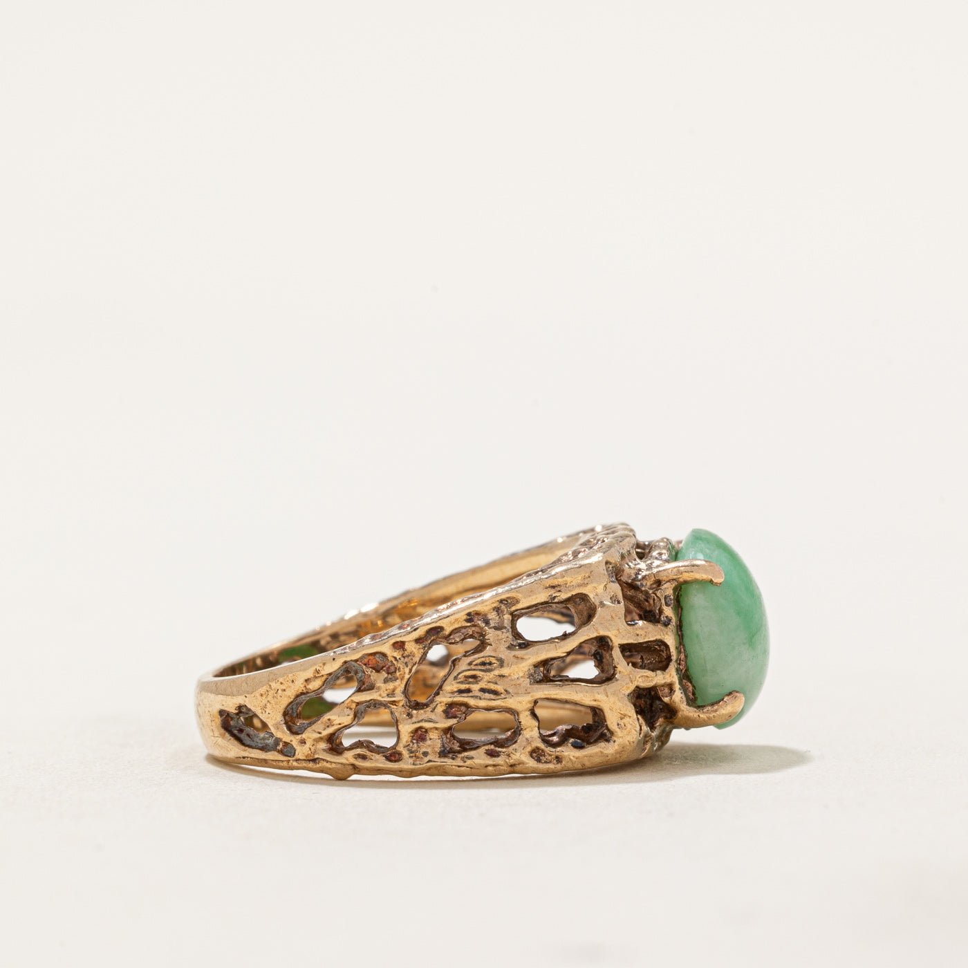 Jade Openwork Cocktail Ring | 4.40ct | SZ 7.5