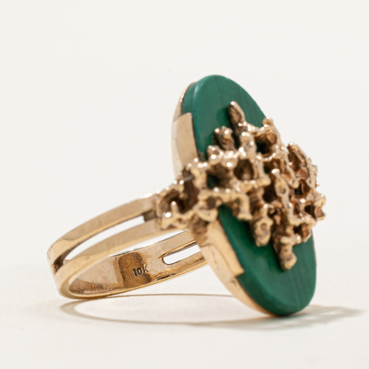 Malachite Textured Cocktail Ring | 7.00ct | SZ 8.5