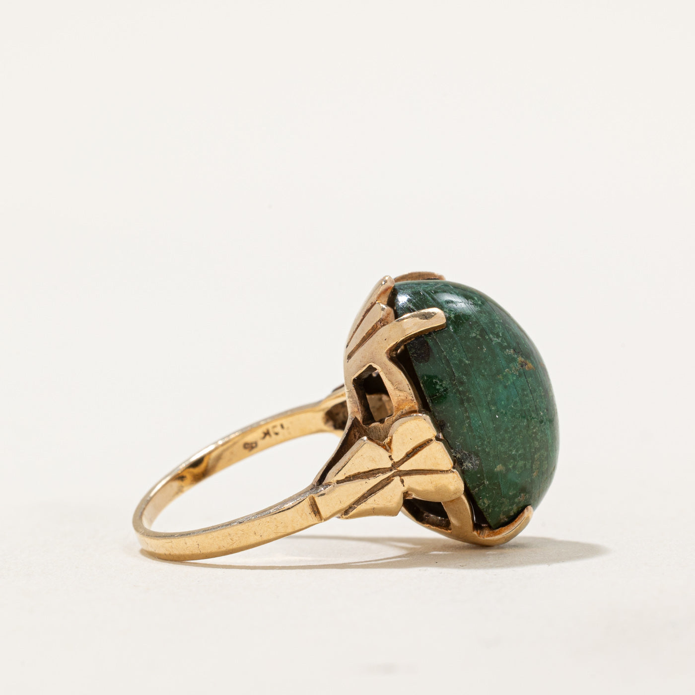 Oval Cabochon Malachite Dome Ring | 20.00ct | SZ 5.5