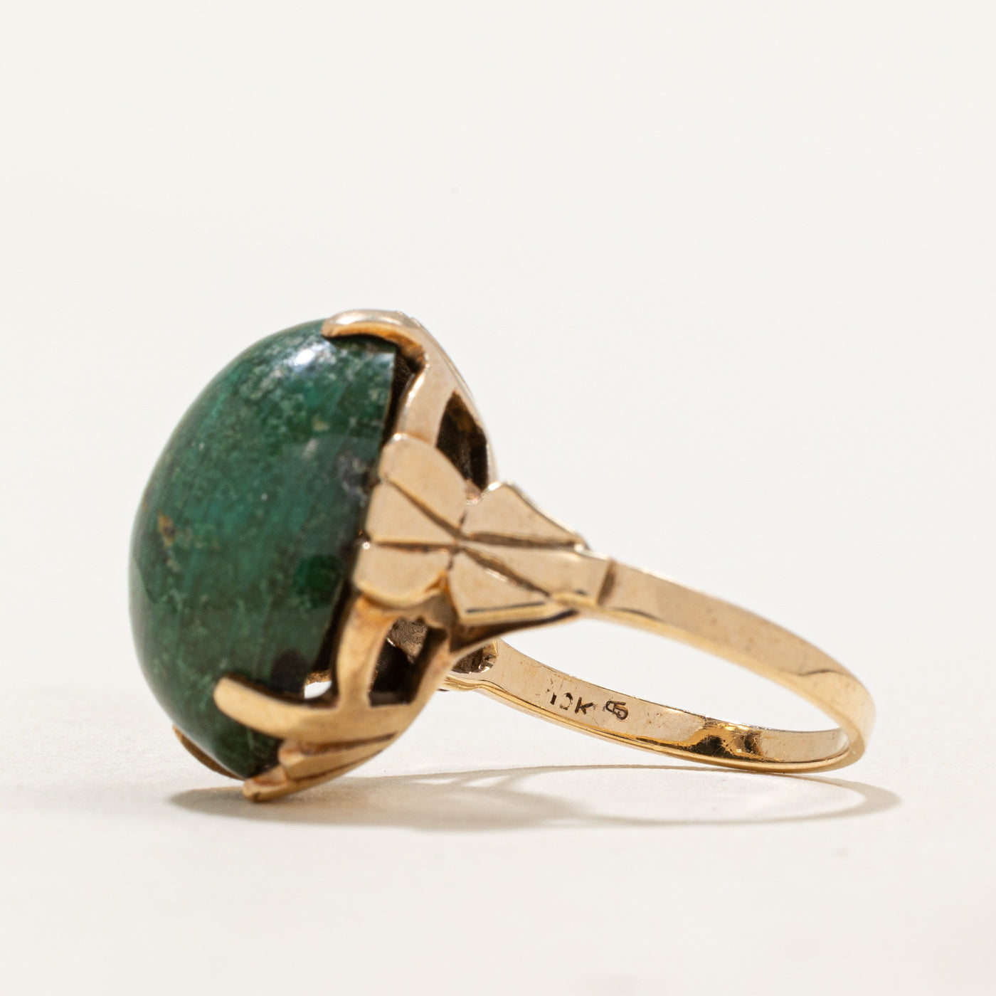 Oval Cabochon Malachite Dome Ring | 20.00ct | SZ 5.5
