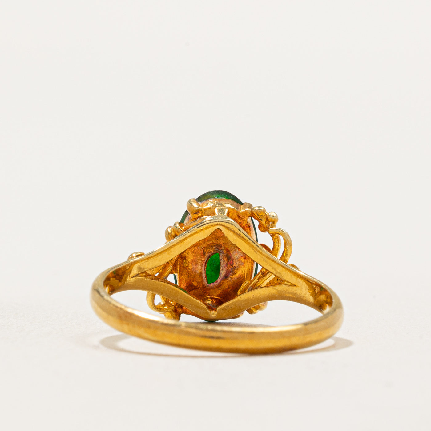 Oval Cabochon Nephrite Jade Ring | 1.00ct | SZ 6.5