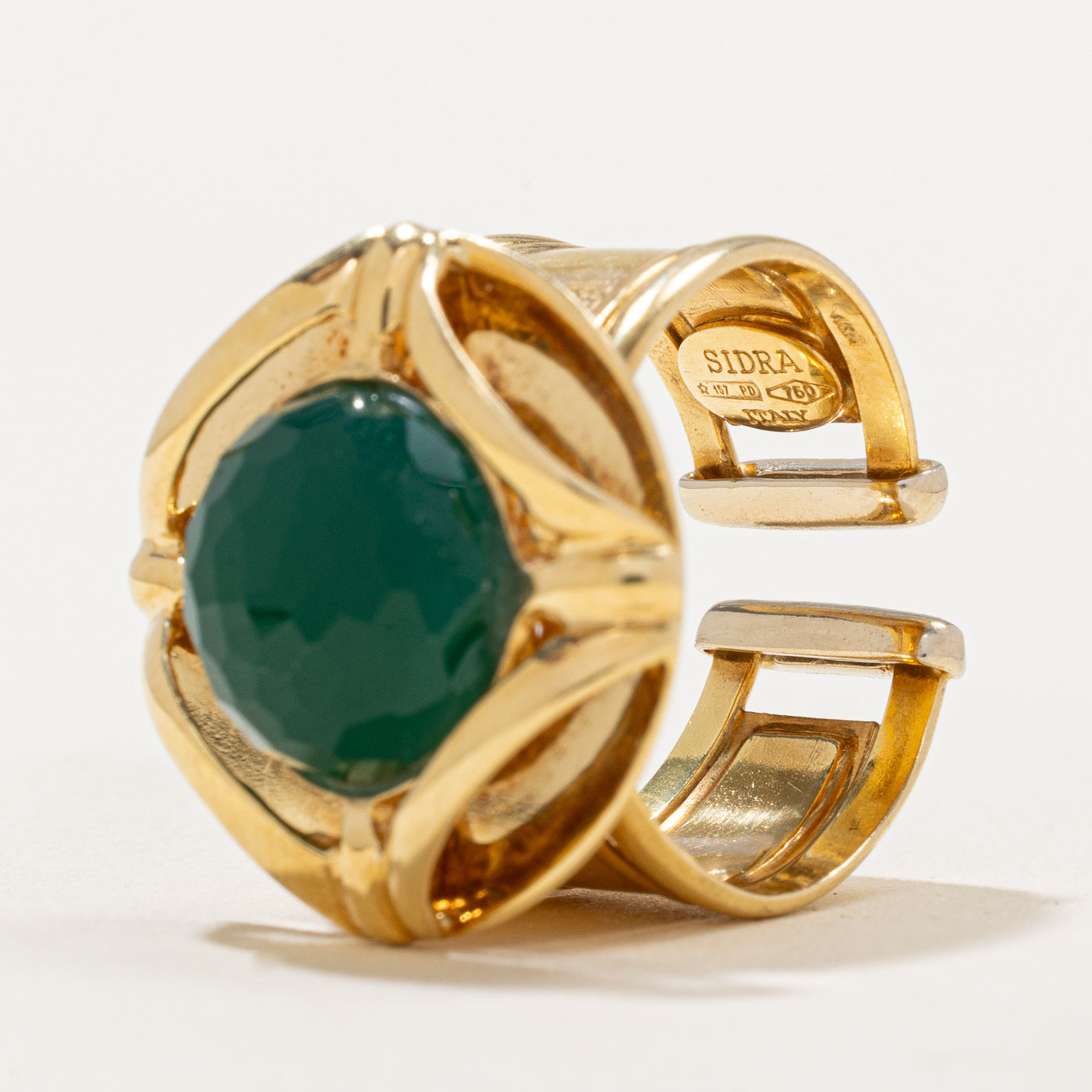 Round Cabochon Chrysoprase Cocktail Ring | 3.50ct | SZ 8