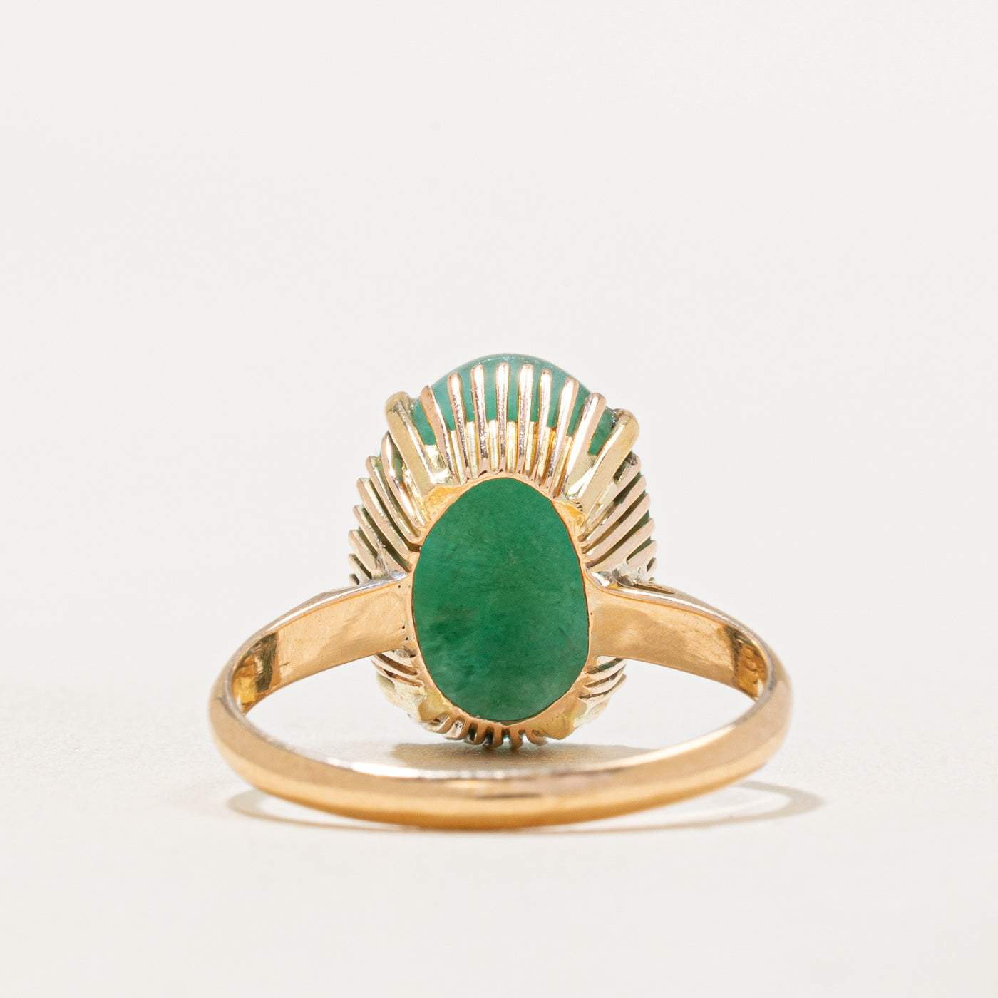 Oval Cabochon Aventurine Quartz Cocktail Ring | 3.70ct | SZ 7.5
