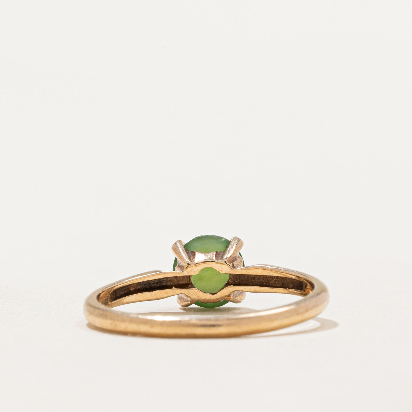 Bague en jade néphrite cabochon rond | 0,75 ct | Taille 6,75