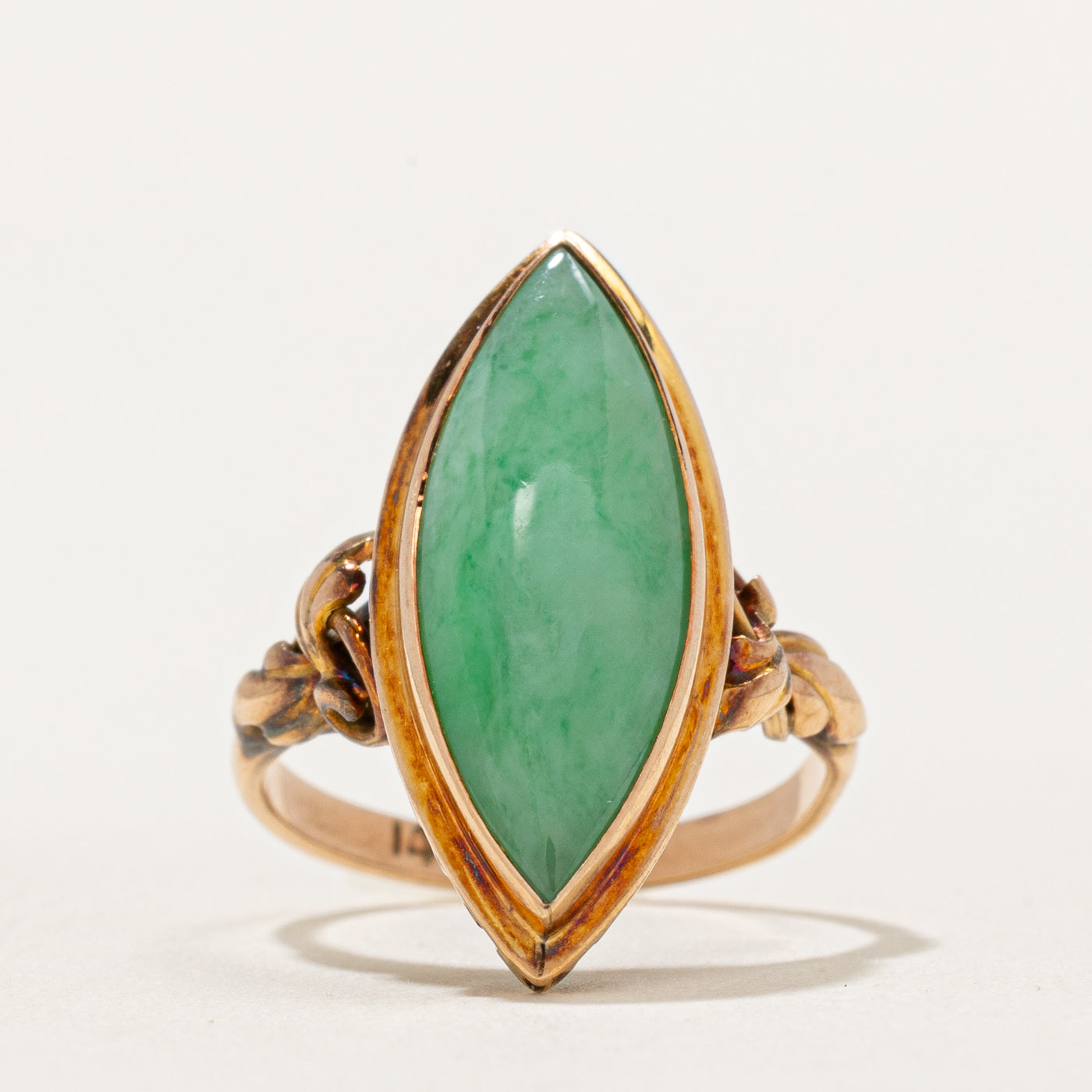 Marquise Cabochon Jade Ring | 3.00ct | SZ 4.75