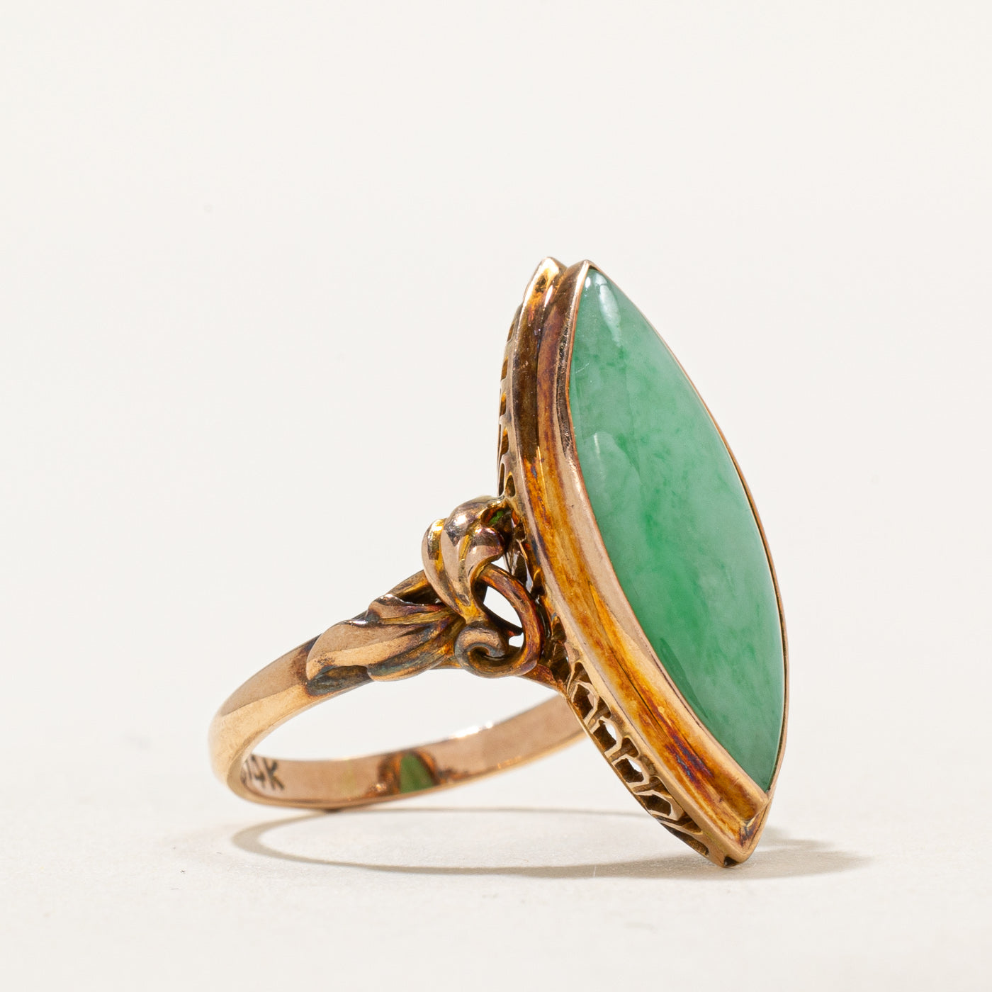 Marquise Cabochon Jade Ring | 3.00ct | SZ 4.75