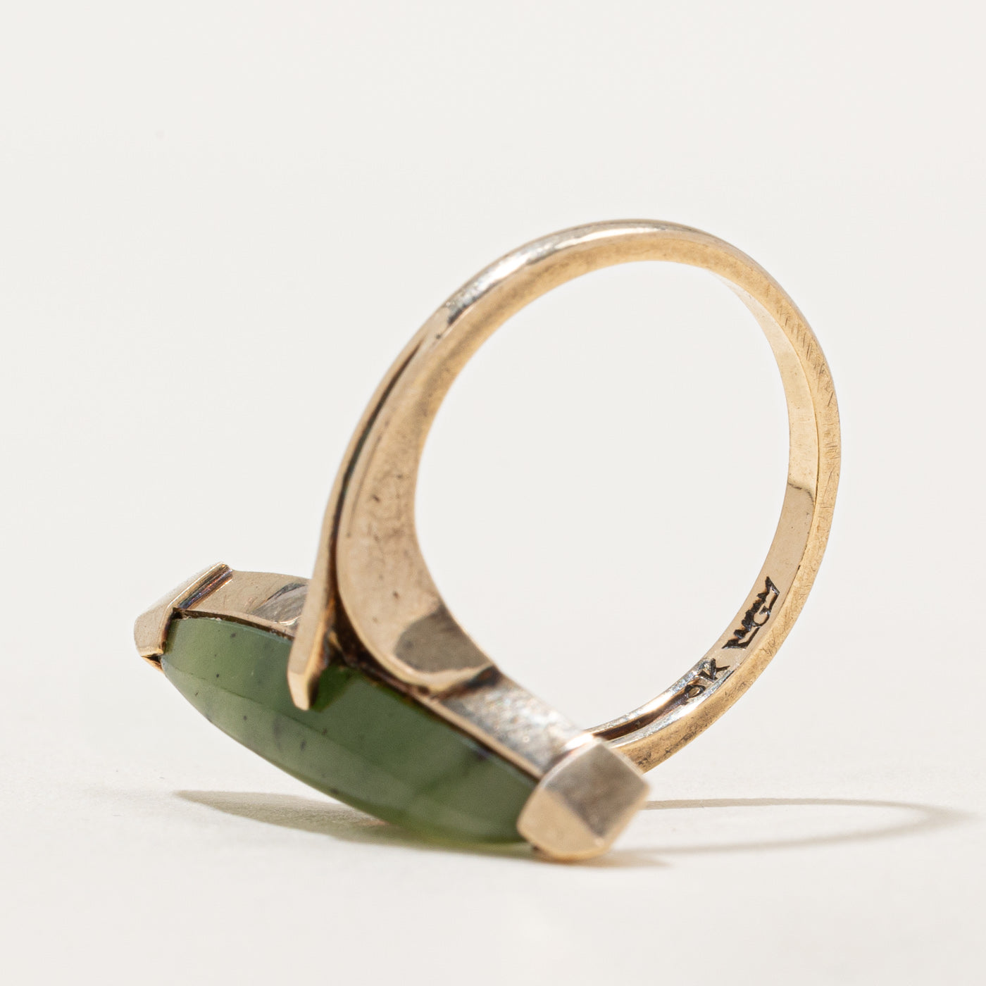 Nephrite Jade Bypass Navette Ring | 2.50ct | SZ 6.25