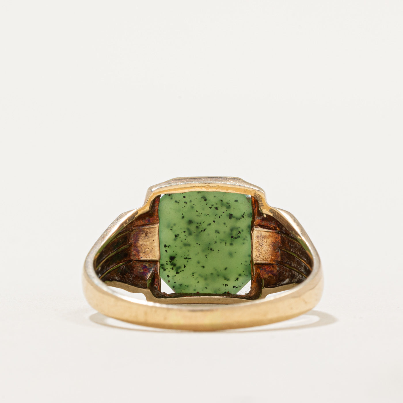Nephrite Jade Grooved Cocktail Ring | 2.60ct | SZ 12.5