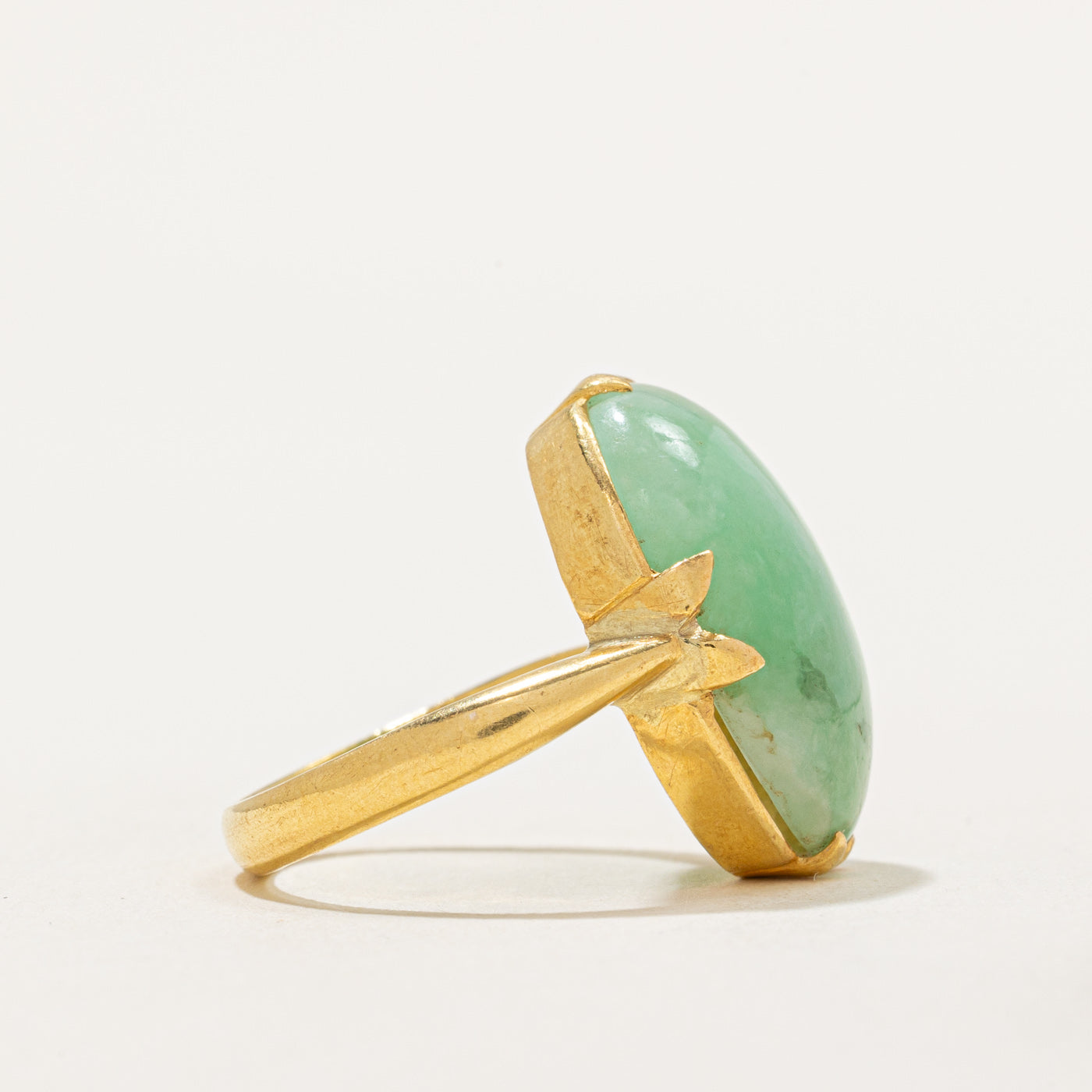 Single Stone Treated Jade Cocktail Ring | 12.00ct | SZ 4.75
