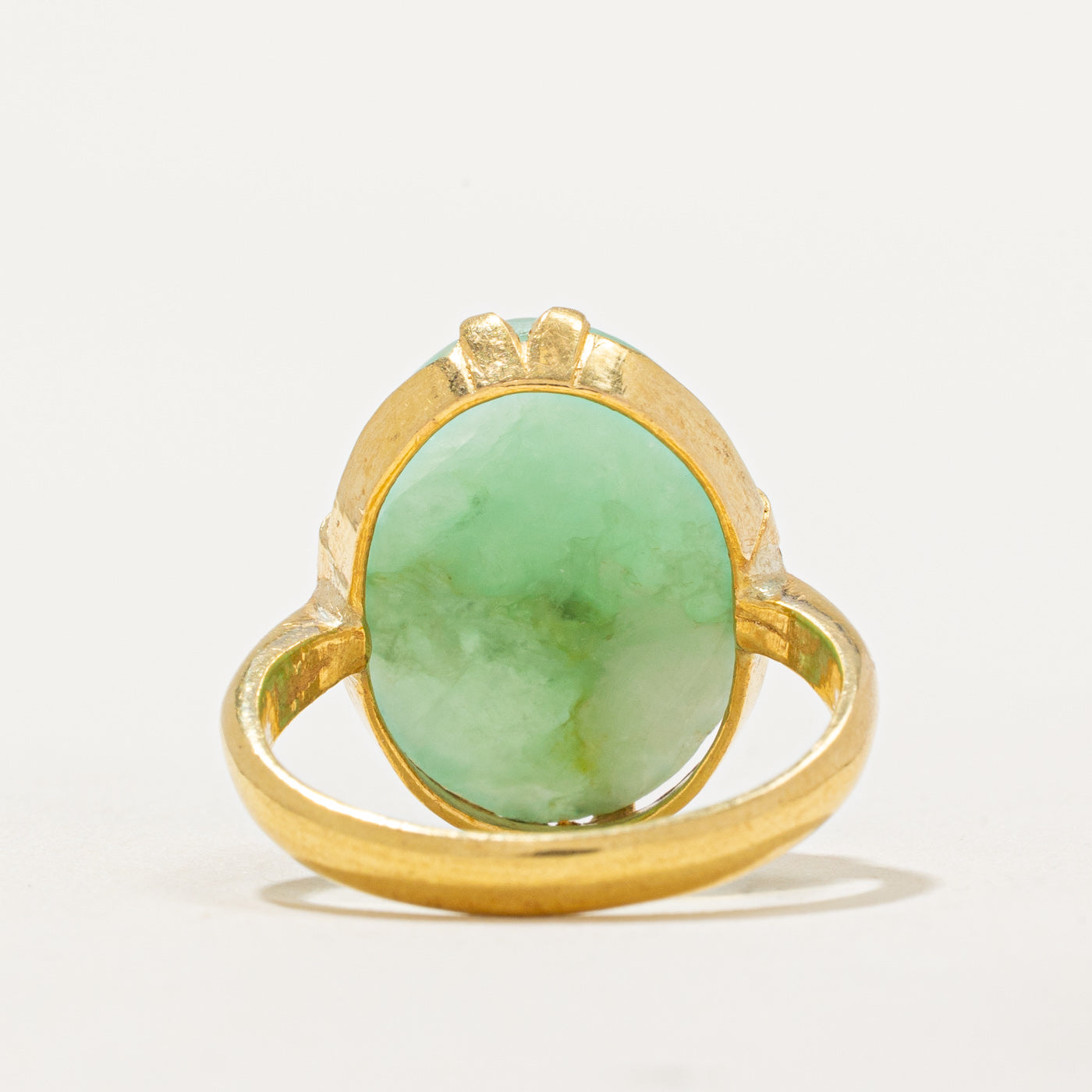 Single Stone Treated Jade Cocktail Ring | 12.00ct | SZ 4.75