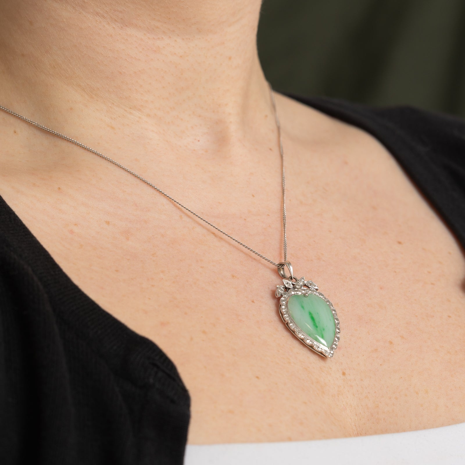 Heart Cut Jadeite Pendant | 20.00ct