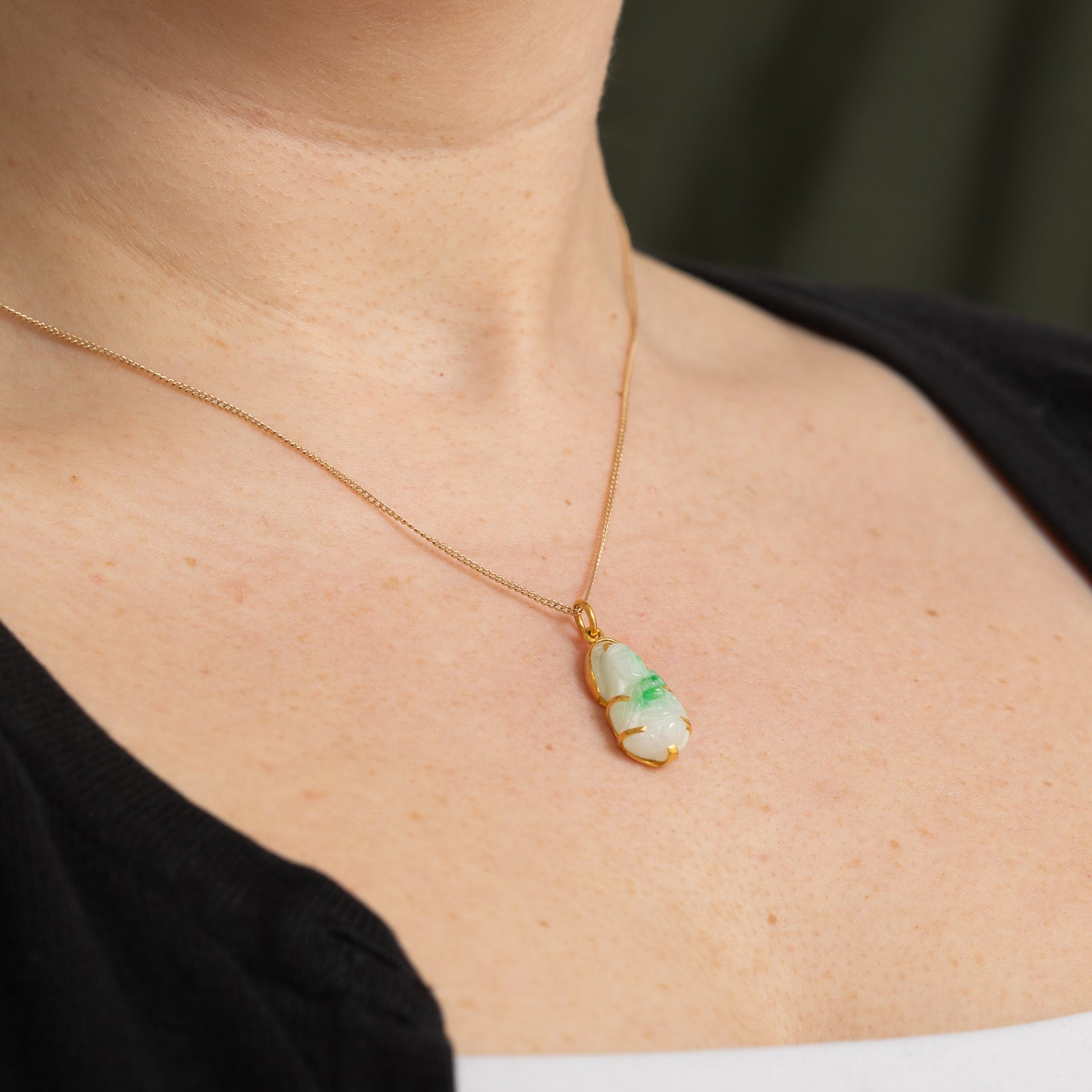 Carved Jadeite Figure Pendant | 16.00ct