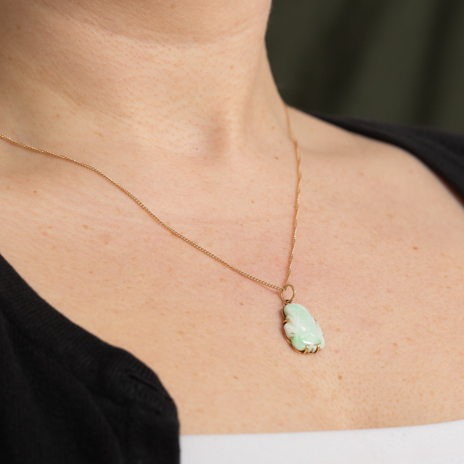 Carved Jadeite Figure Pendant | 8.50ct