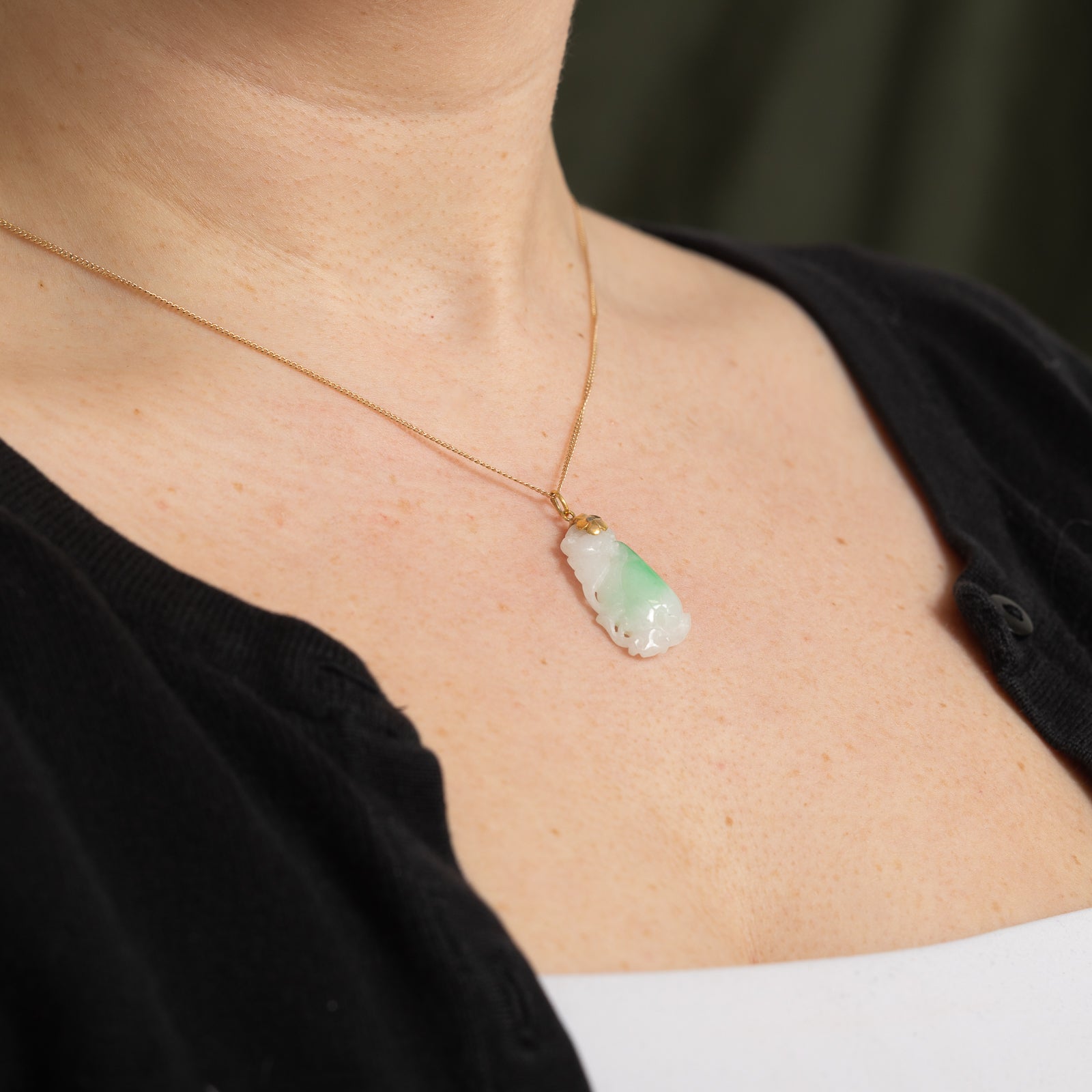 Carved Jadeite Pendant | 20.00ct