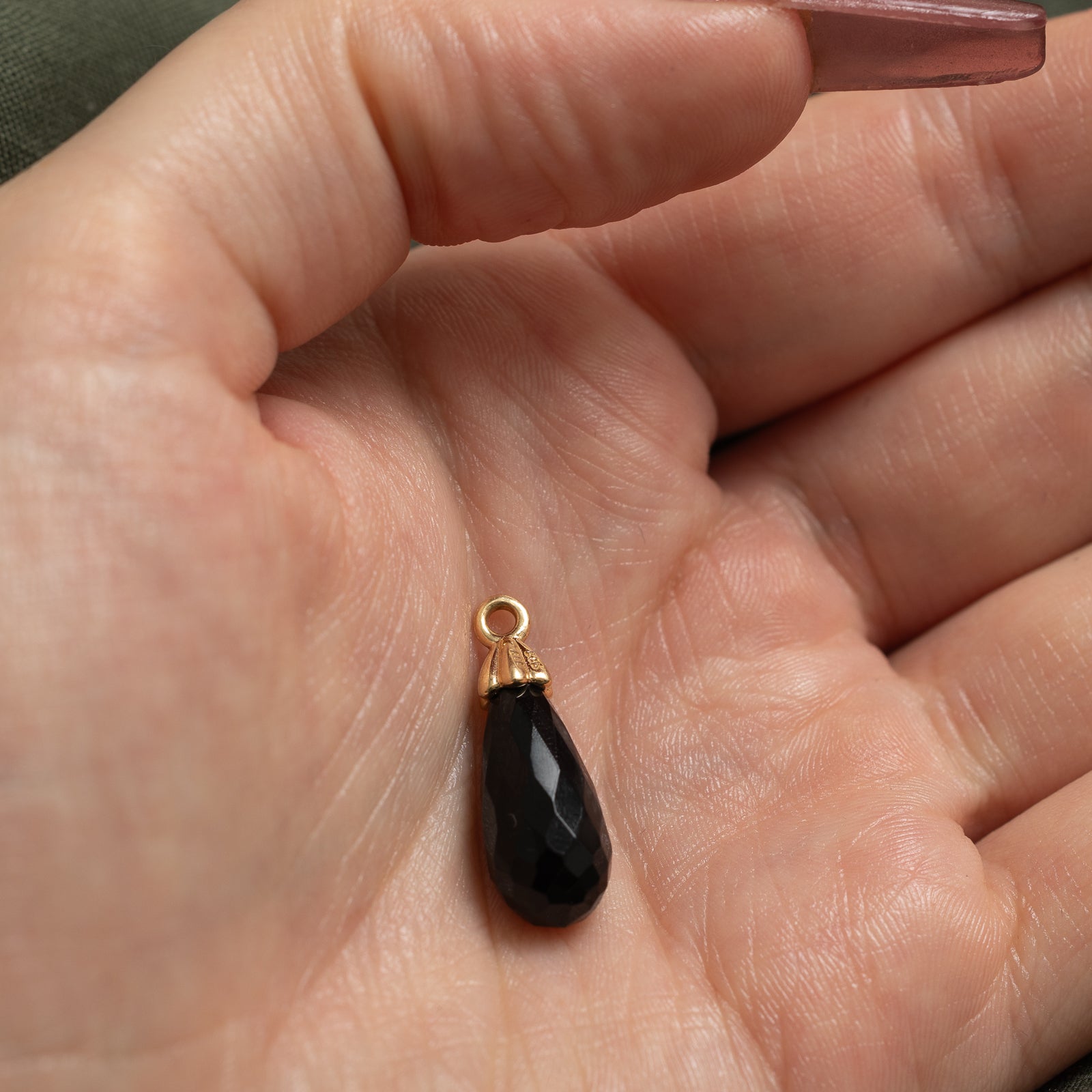 Faceted Onyx Drop Pendant | 6.00ct