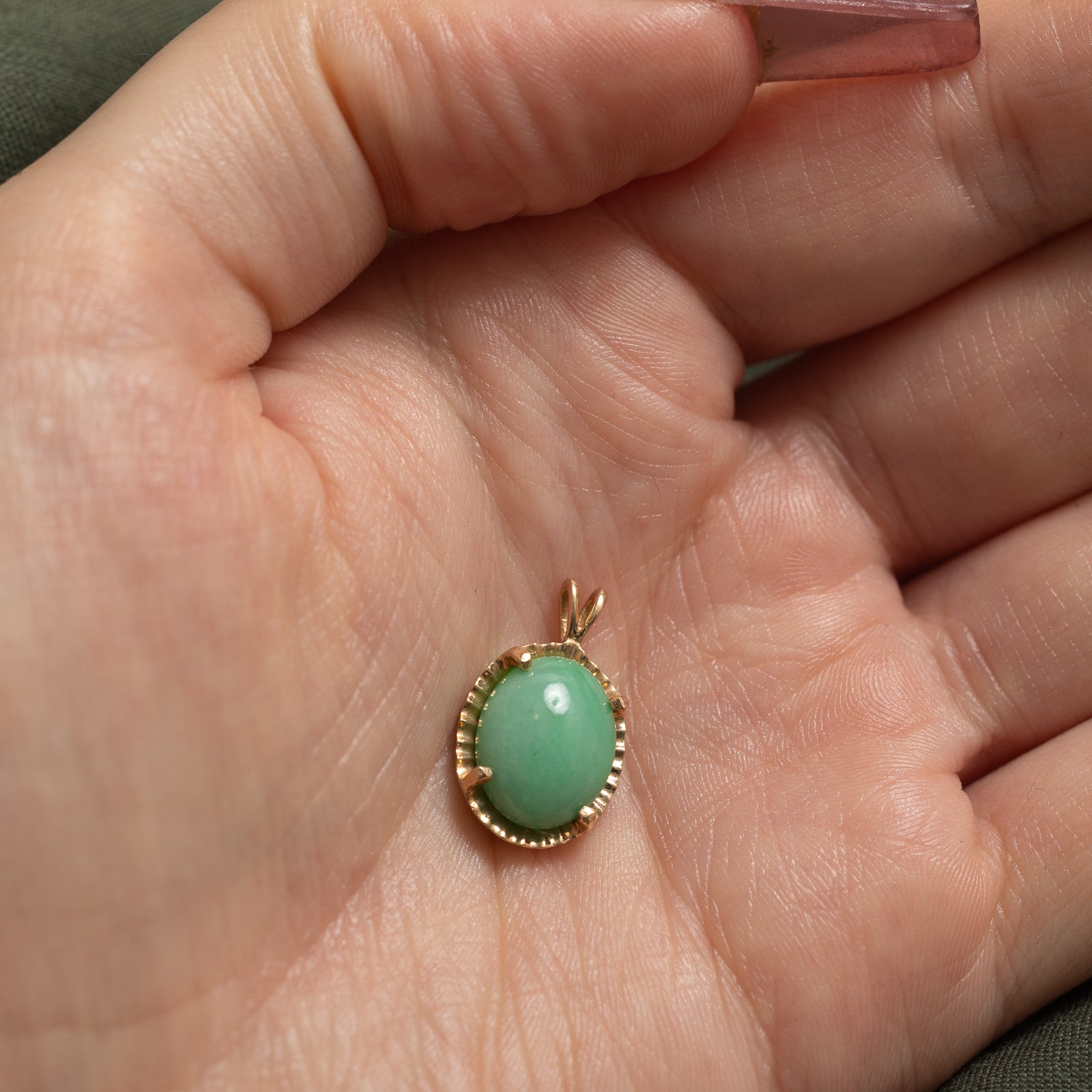 Oval Cabochon Jadeite Pendant | 6.00ct