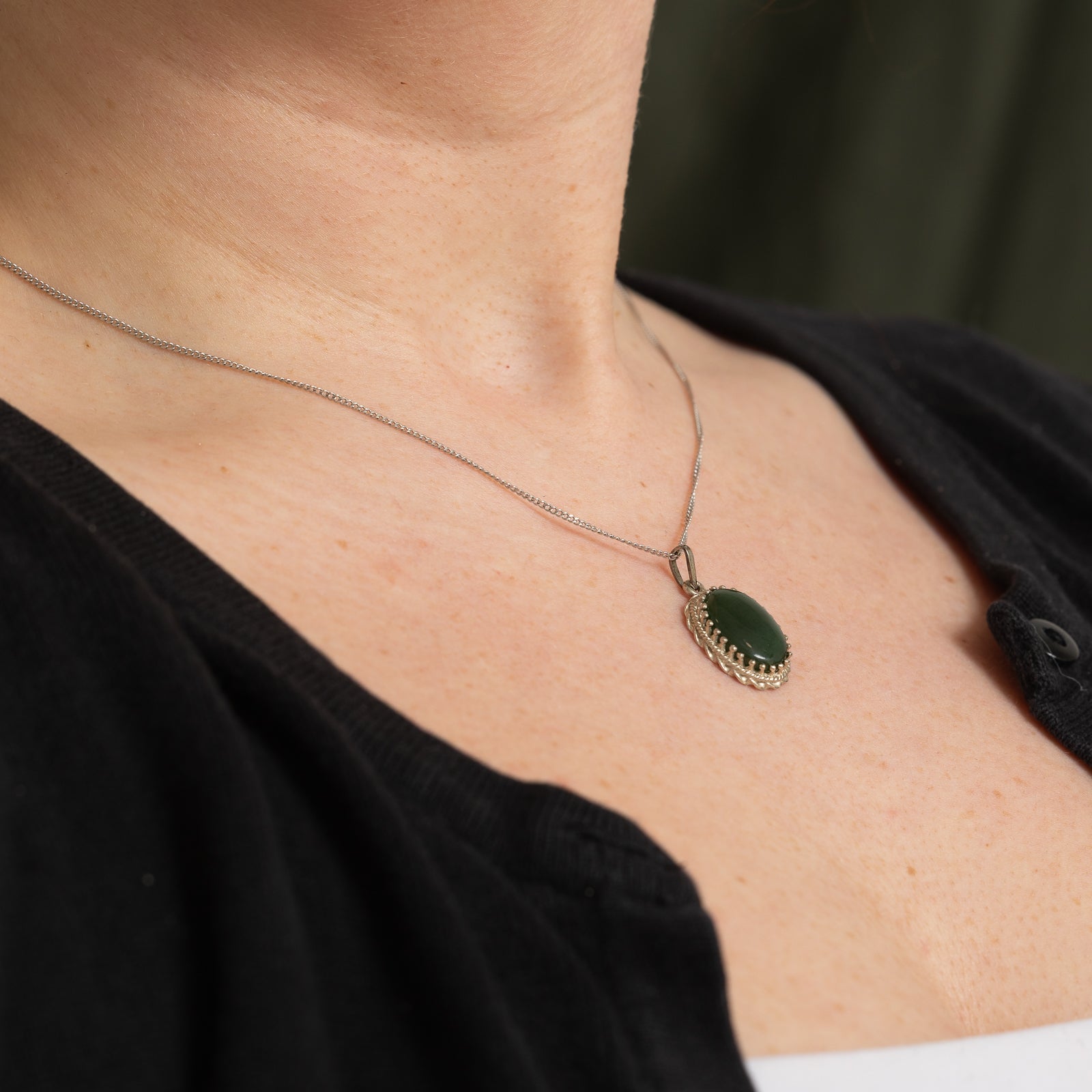 Oval Cabochon Nephrite Jade Pendant | 4.80ct