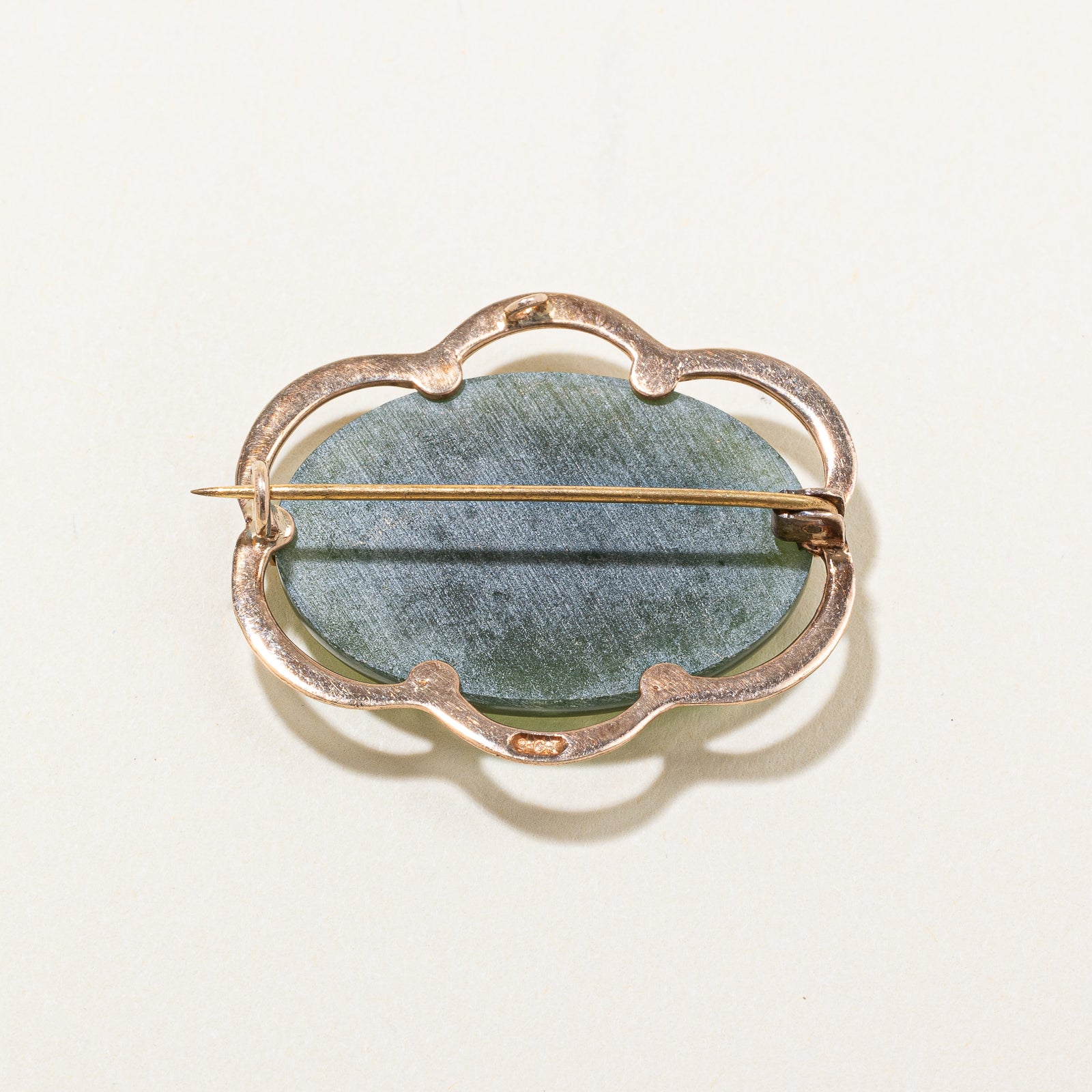 Nephrite Jade Scalloped Brooch | 23.00ct