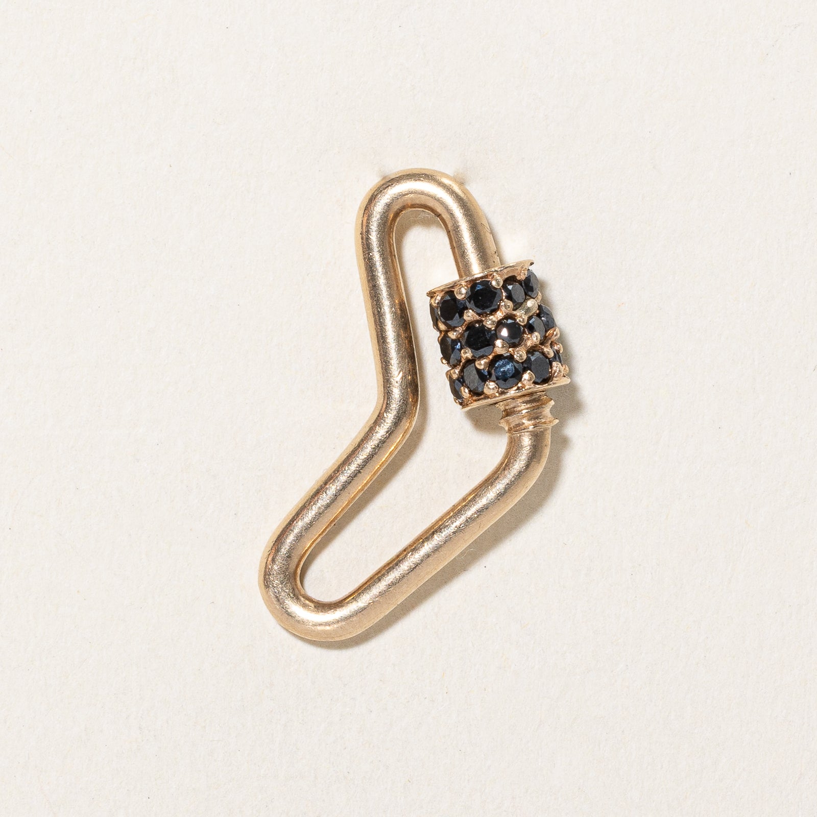 'Marla Aaron' Stoned Boomerang Lock with Black Diamonds | 0.85ctw