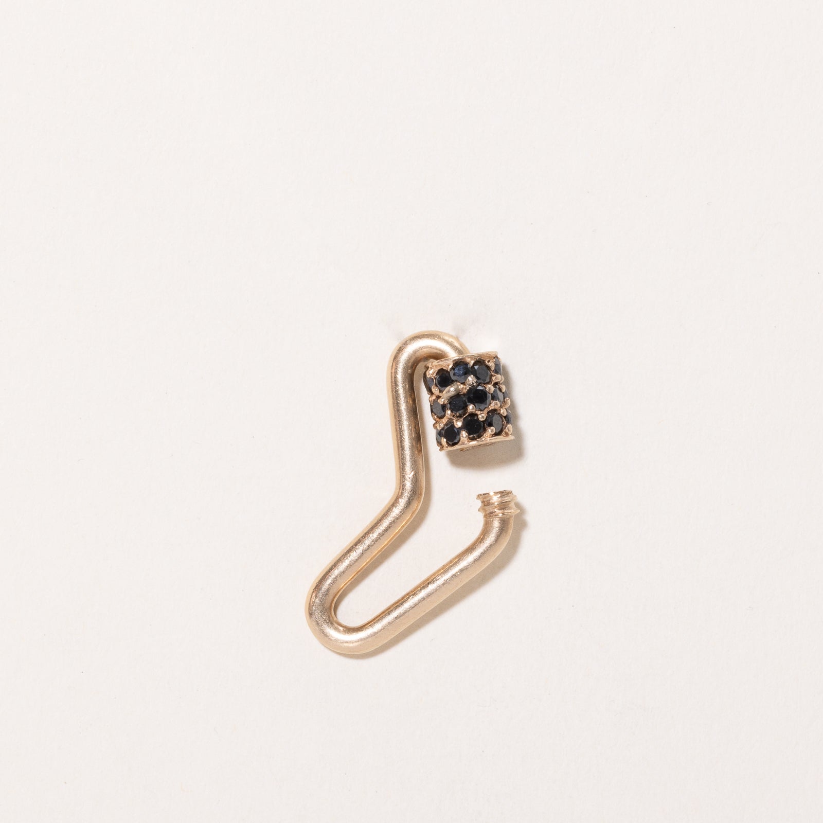 'Marla Aaron' Stoned Boomerang Lock with Black Diamonds | 0.85ctw