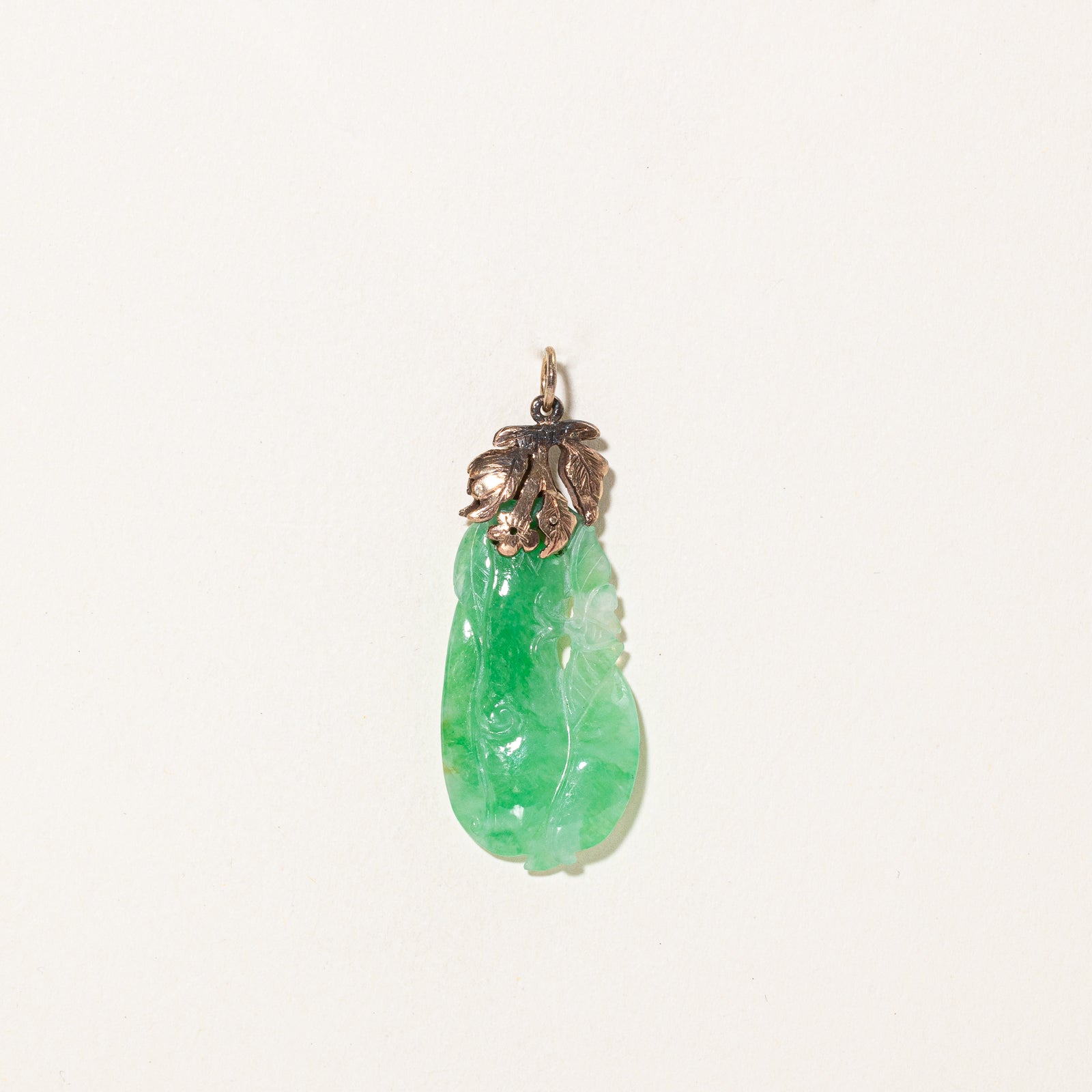 Carved Jadeite Drop Pendant | 14.00ct
