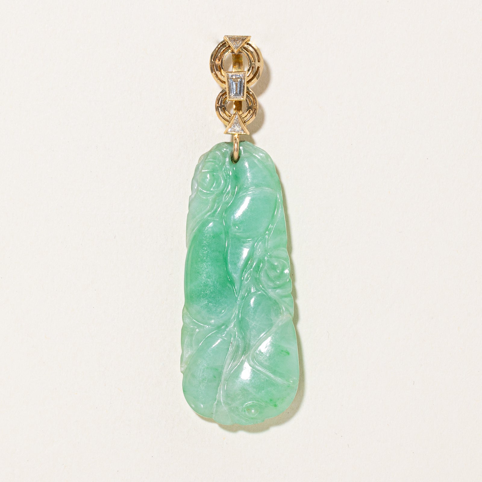 Jadeite & Diamond Pendant | 36.00ct, 0.38ctw