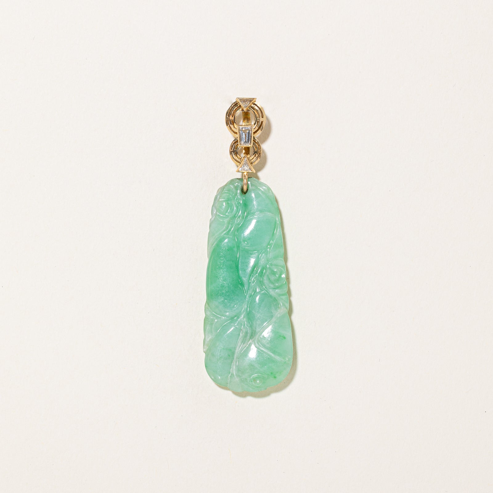 Jadeite & Diamond Pendant | 36.00ct, 0.38ctw