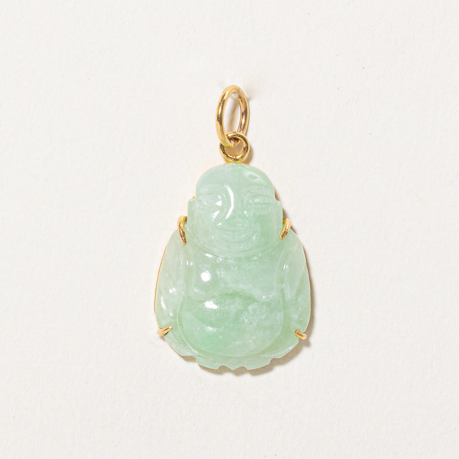 Carved Jadeite Budha Pendant | 12.00ct
