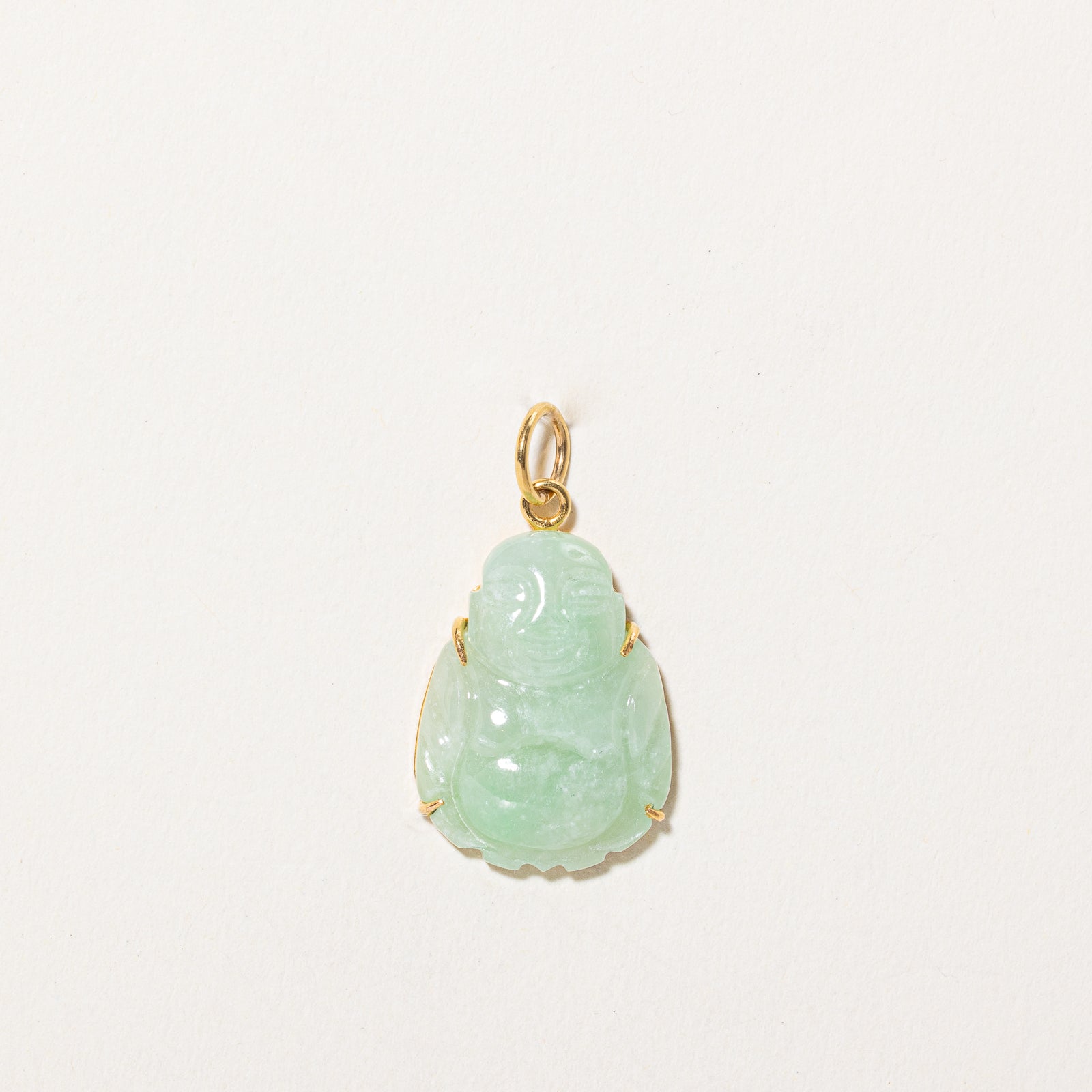 Carved Jadeite Budha Pendant | 12.00ct