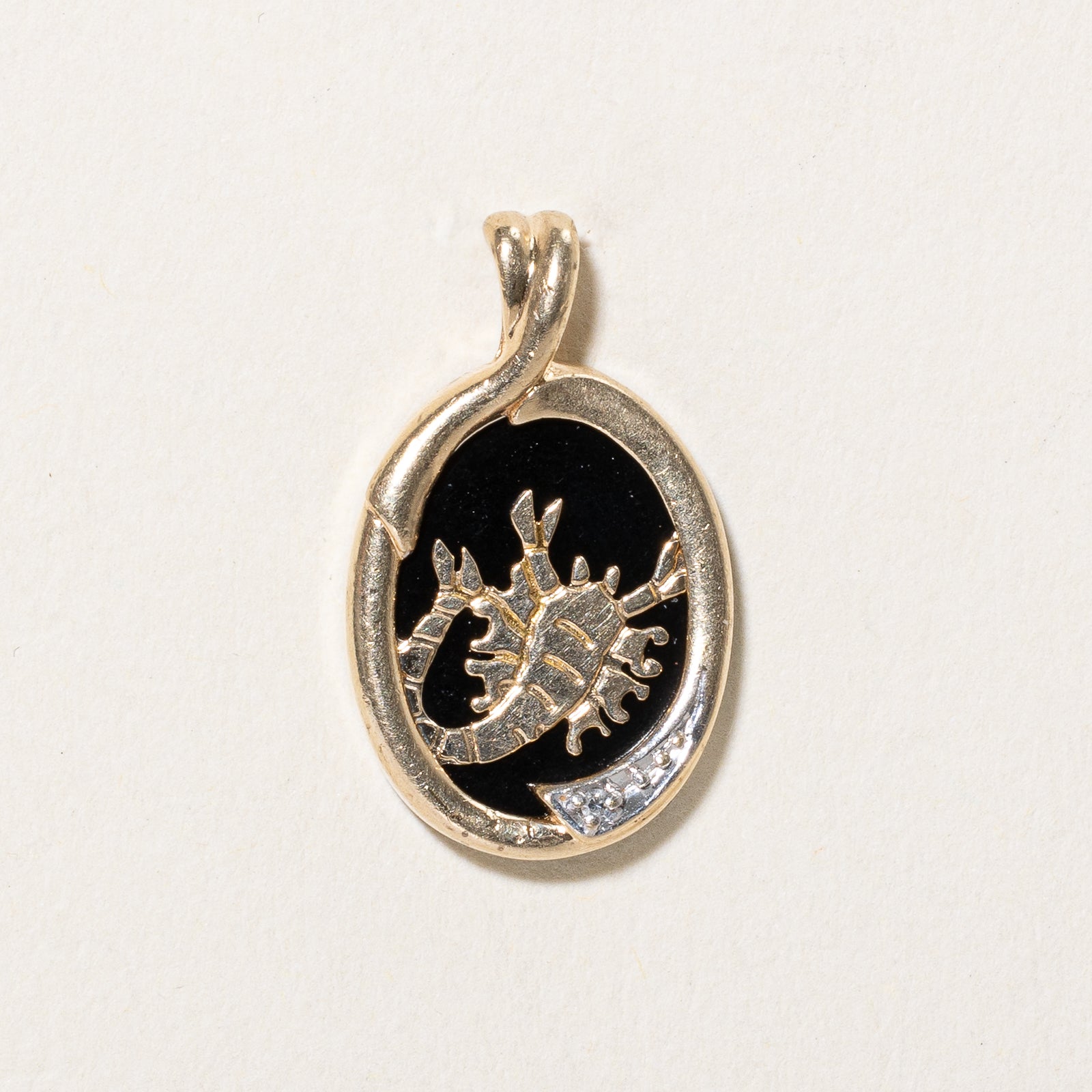 Onyx & Diamond Scorpio Pendant | 2.50ct, 0.005ct
