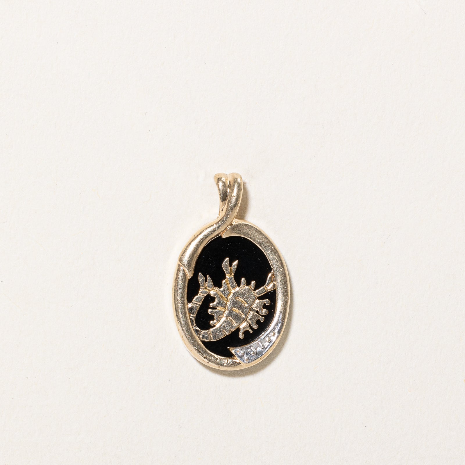 Onyx & Diamond Scorpio Pendant | 2.50ct, 0.005ct