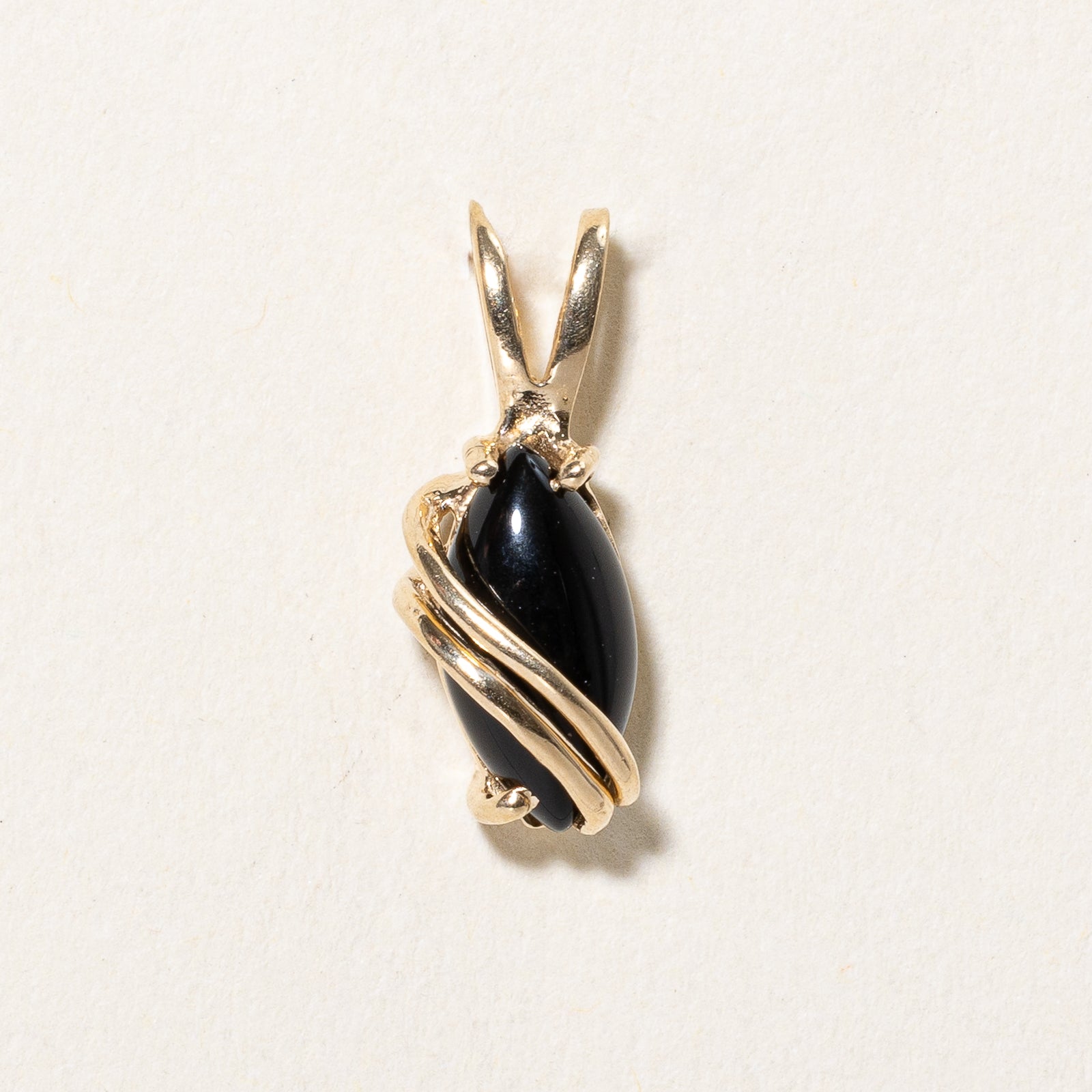 Marquise Cabochon Onyx Pendant | 1.50ct