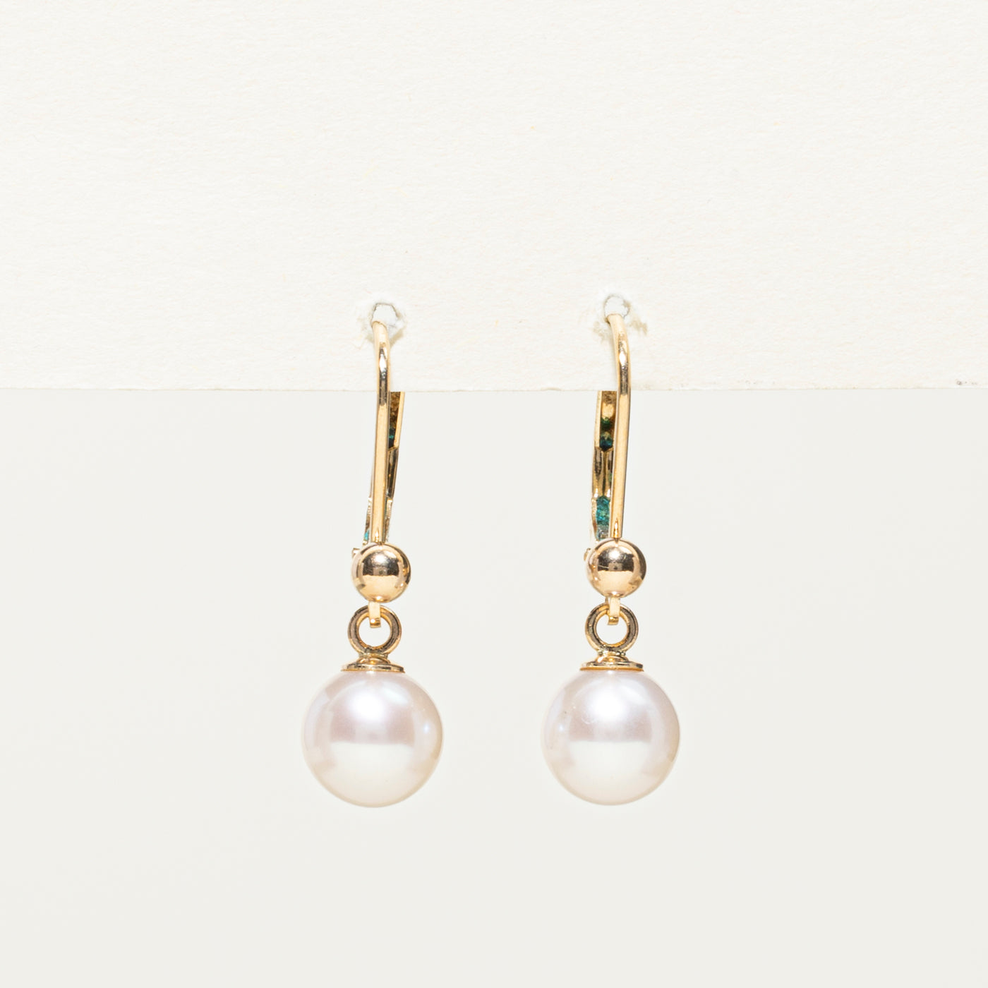 14K Pearl Drop Earrings