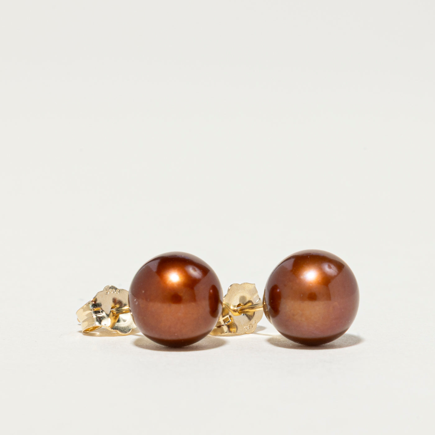 Chocolate Pearl Stud Earrings