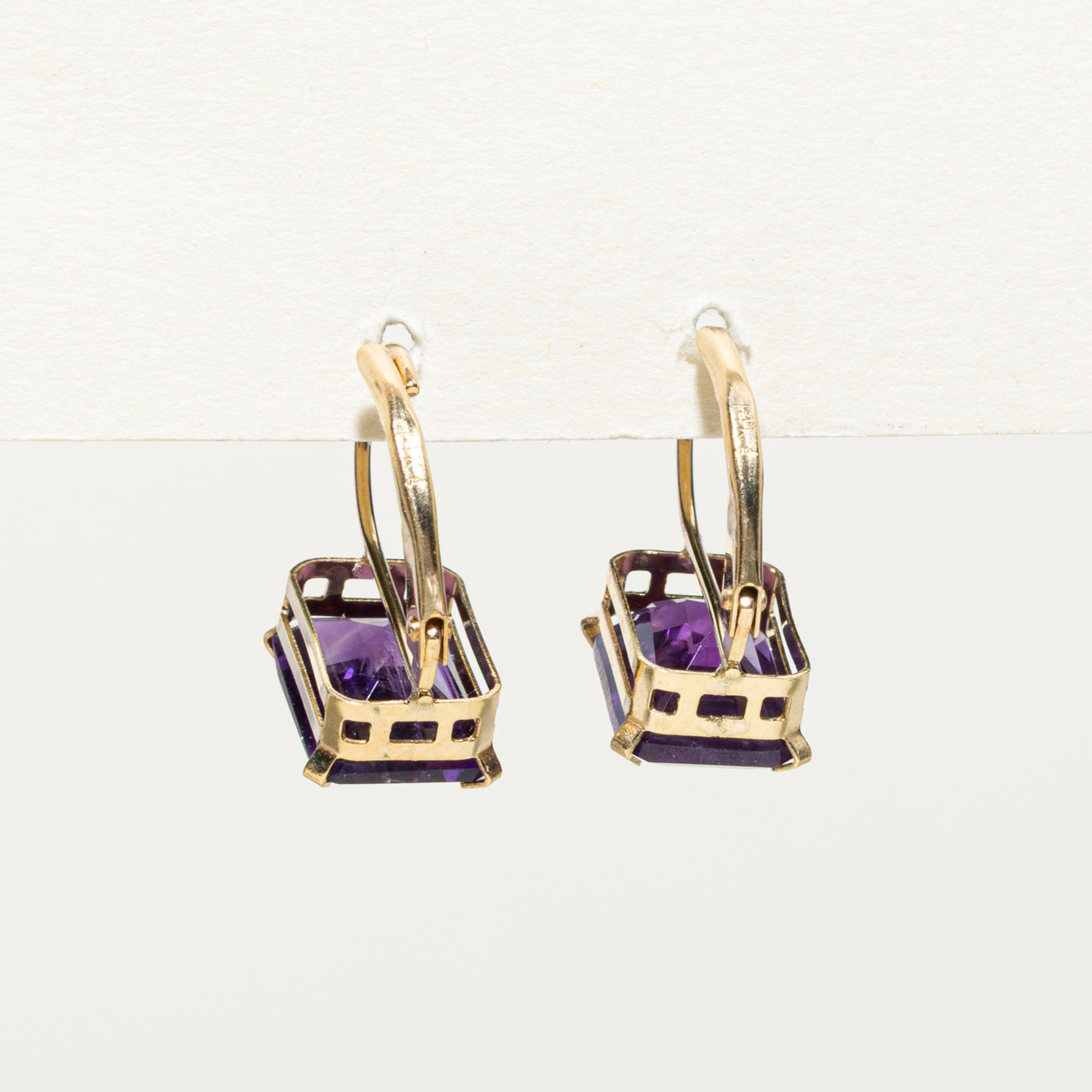 14K Amethyst Drop Earrings | 4.00ctw