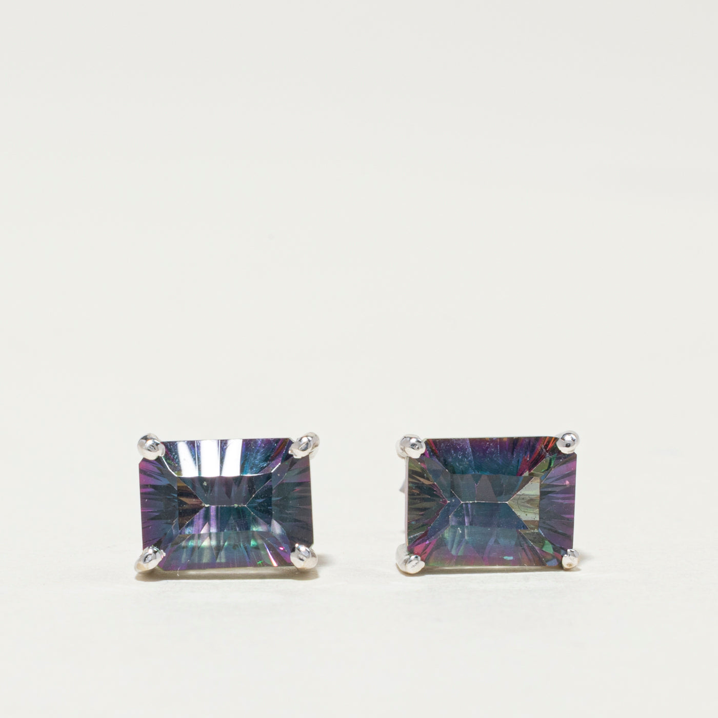 14K Mystic Topaz Stud Earrings | 3.60ctw