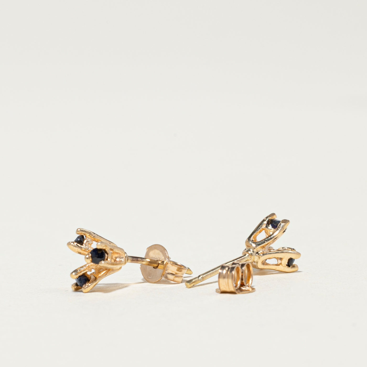 10K Sapphire Cluster Stud Earrings | 0.18ctw