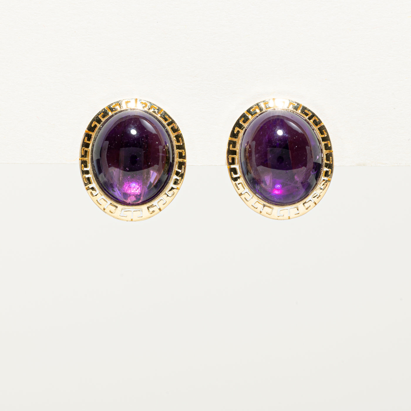 14K Amethyst Stud Earrings | 18.00ctw
