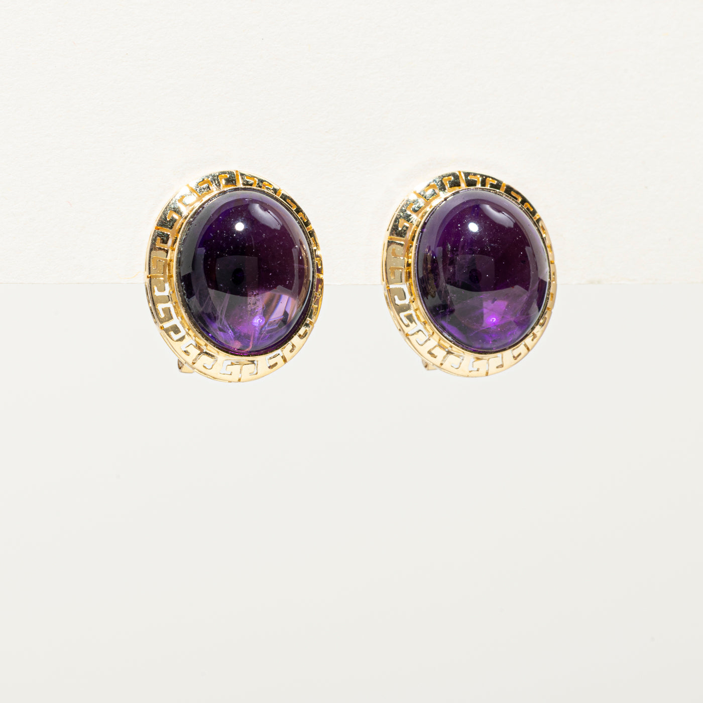 14K Amethyst Stud Earrings | 18.00ctw