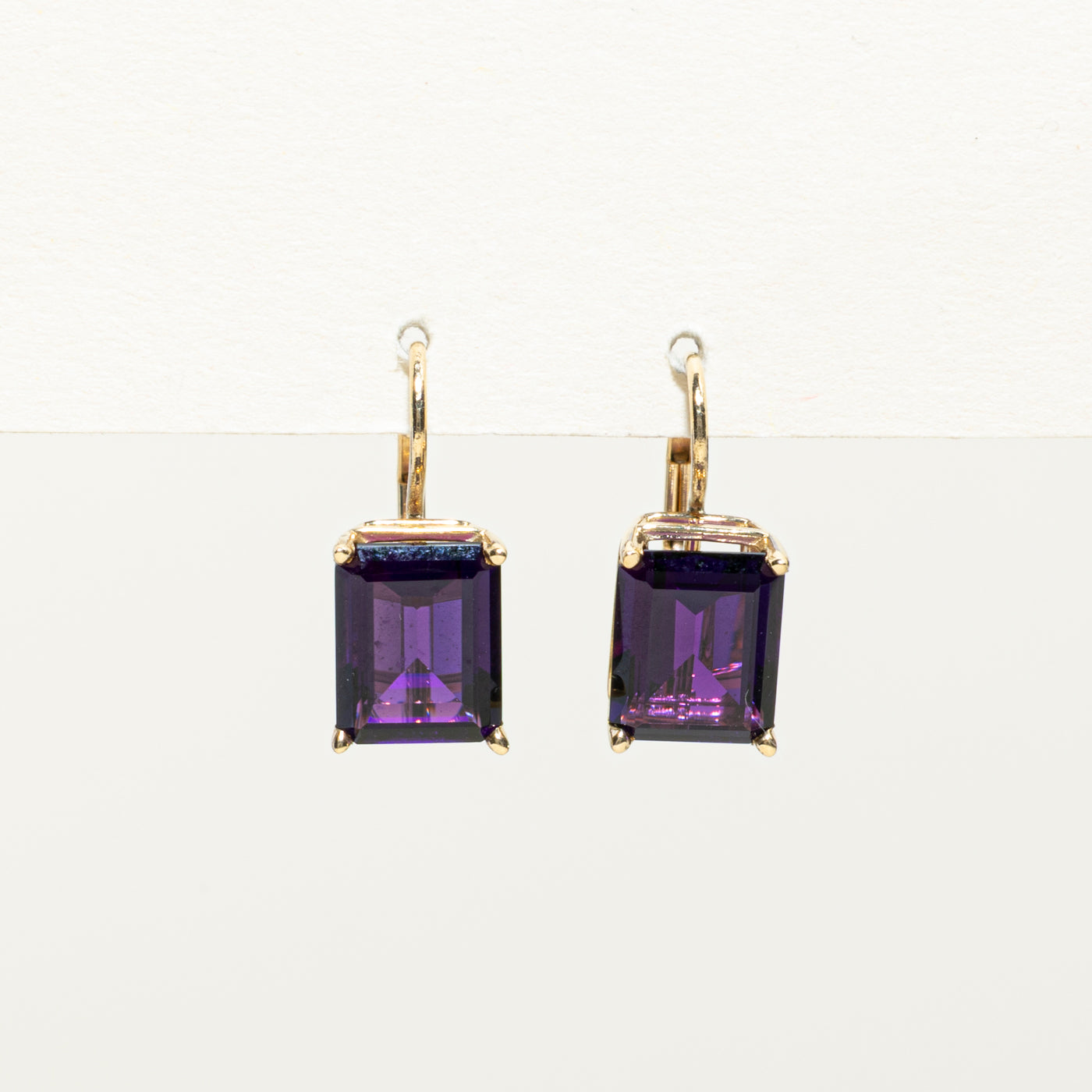 14K Amethyst Drop Earrings | 4.00ctw