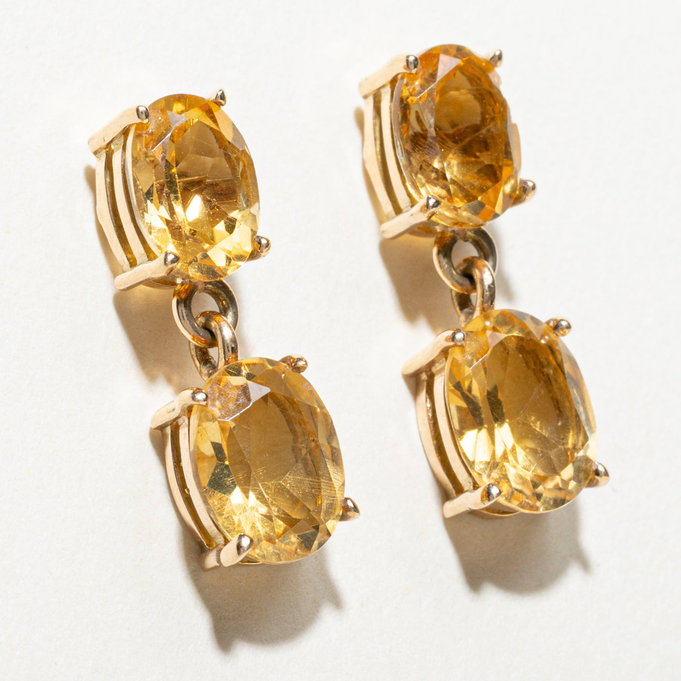17K Citrine Drop Earrings | 5.00ctw