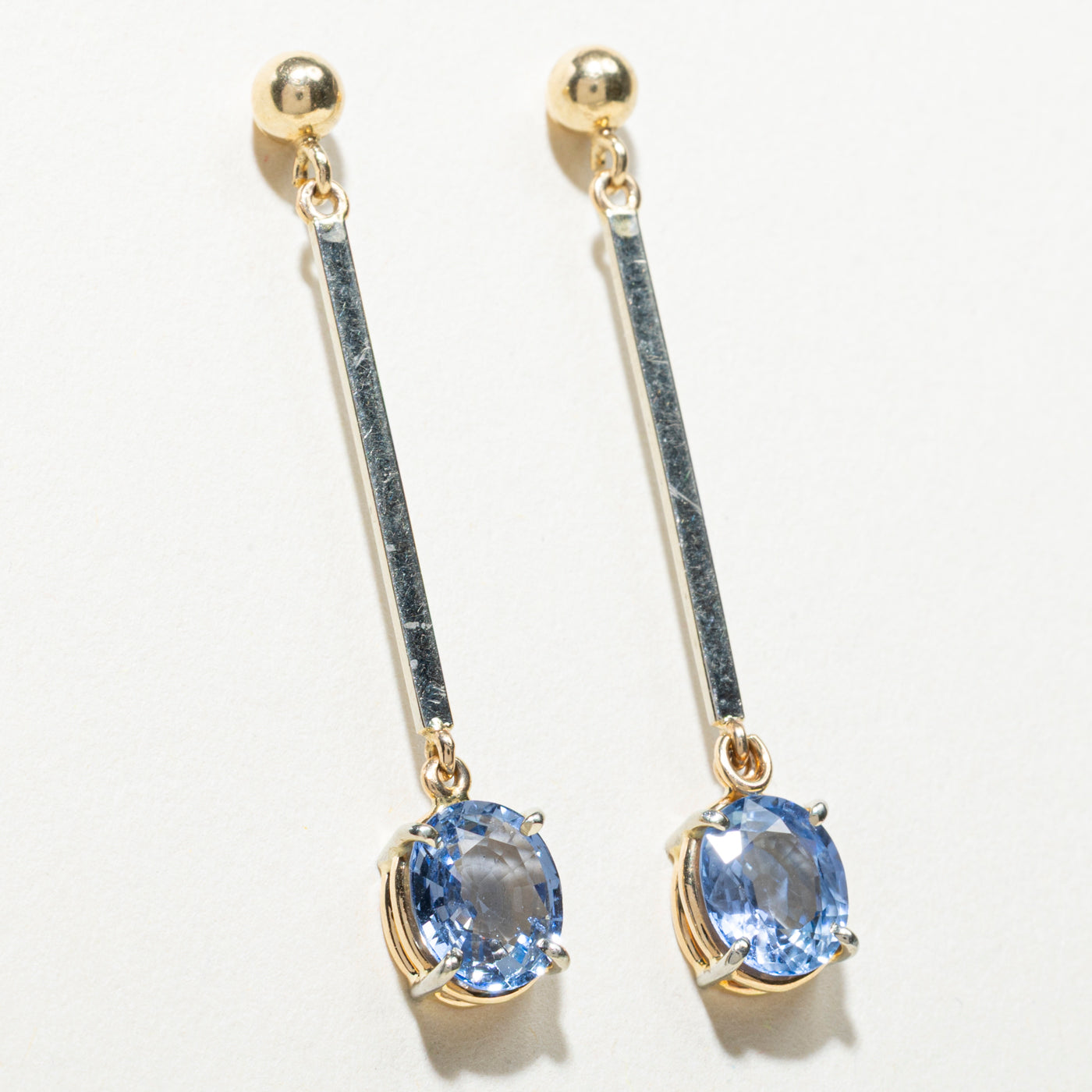 Oval Cut Sapphire Drop Earrings | 2.40ctw