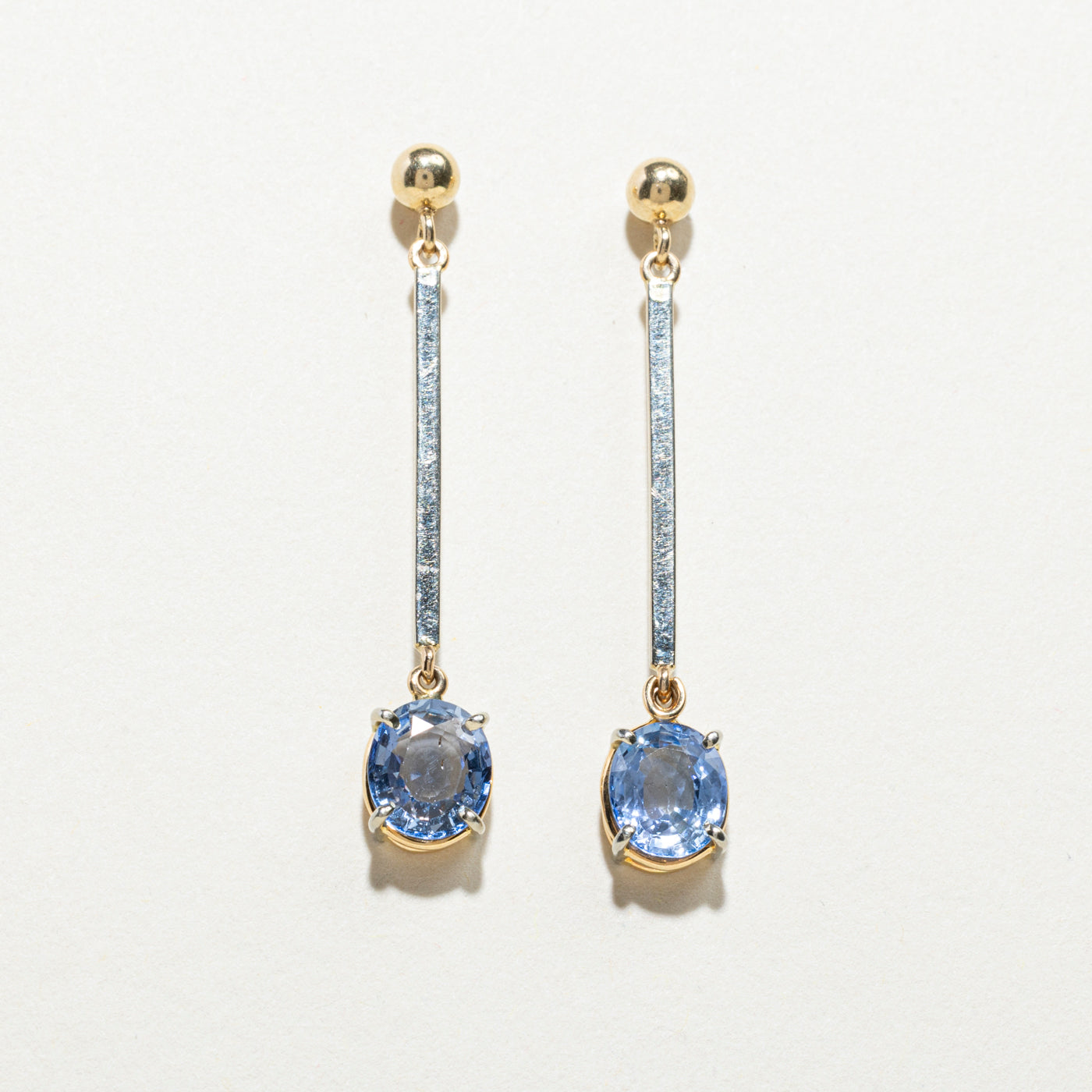 Oval Cut Sapphire Drop Earrings | 2.40ctw
