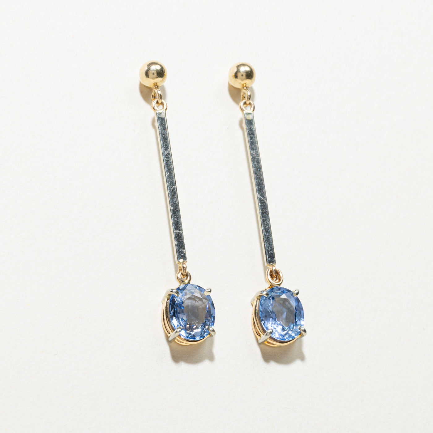 Oval Cut Sapphire Drop Earrings | 2.40ctw
