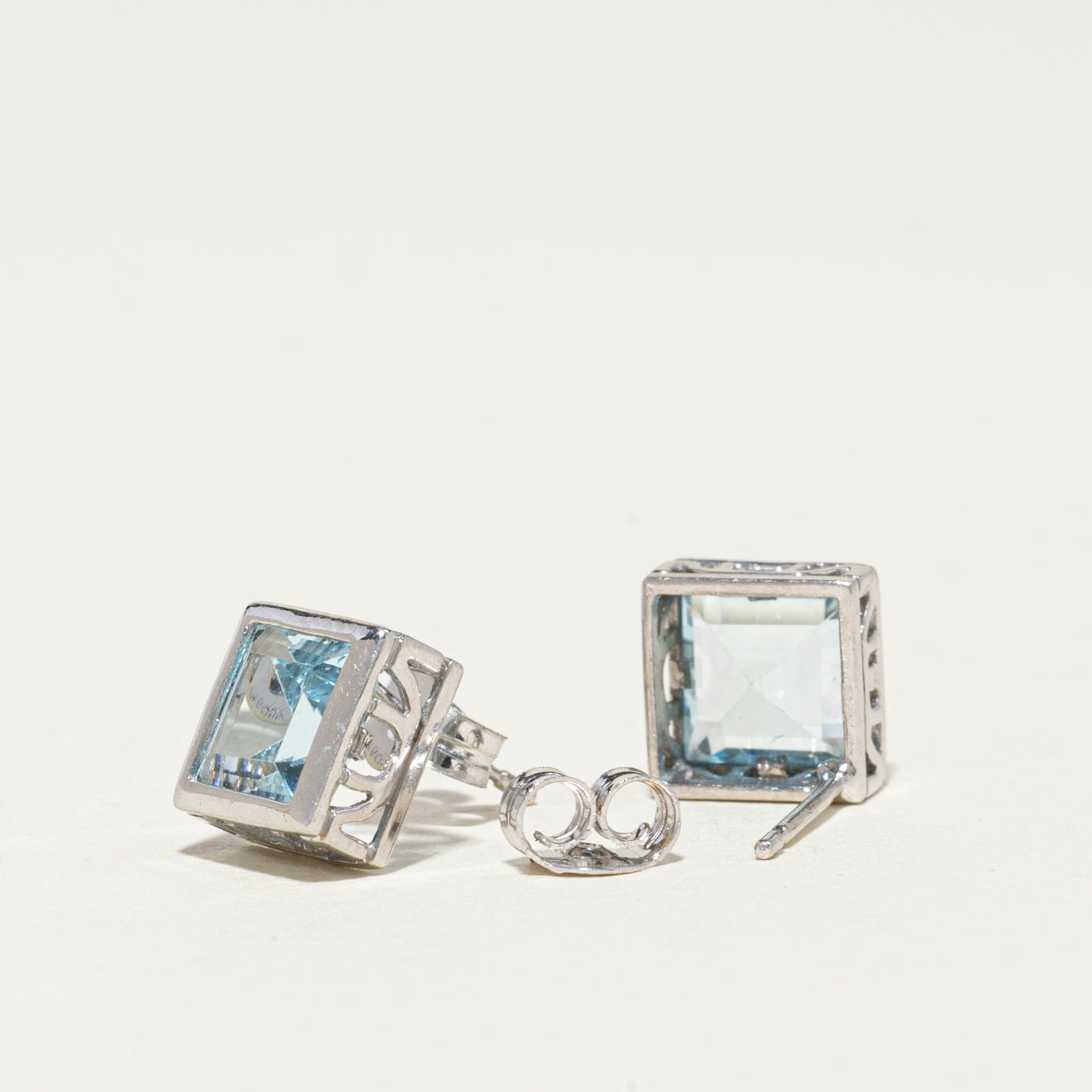 9K Blue Topaz Stud Earrings | 2.50ctw