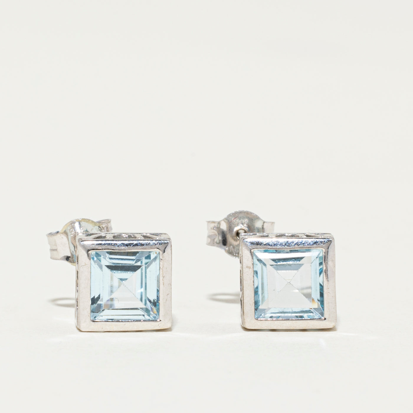 9K Blue Topaz Stud Earrings | 2.50ctw