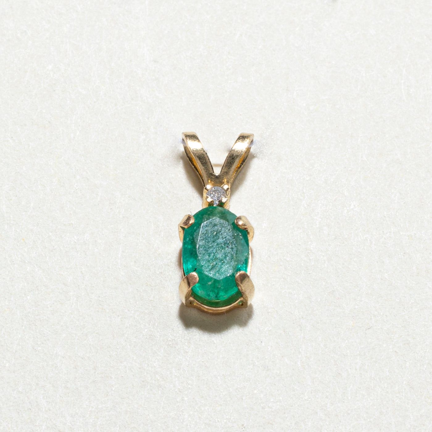 Emerald & Diamond Stud Earrings & Pendant Set | 1.00ctw, 0.02ctw